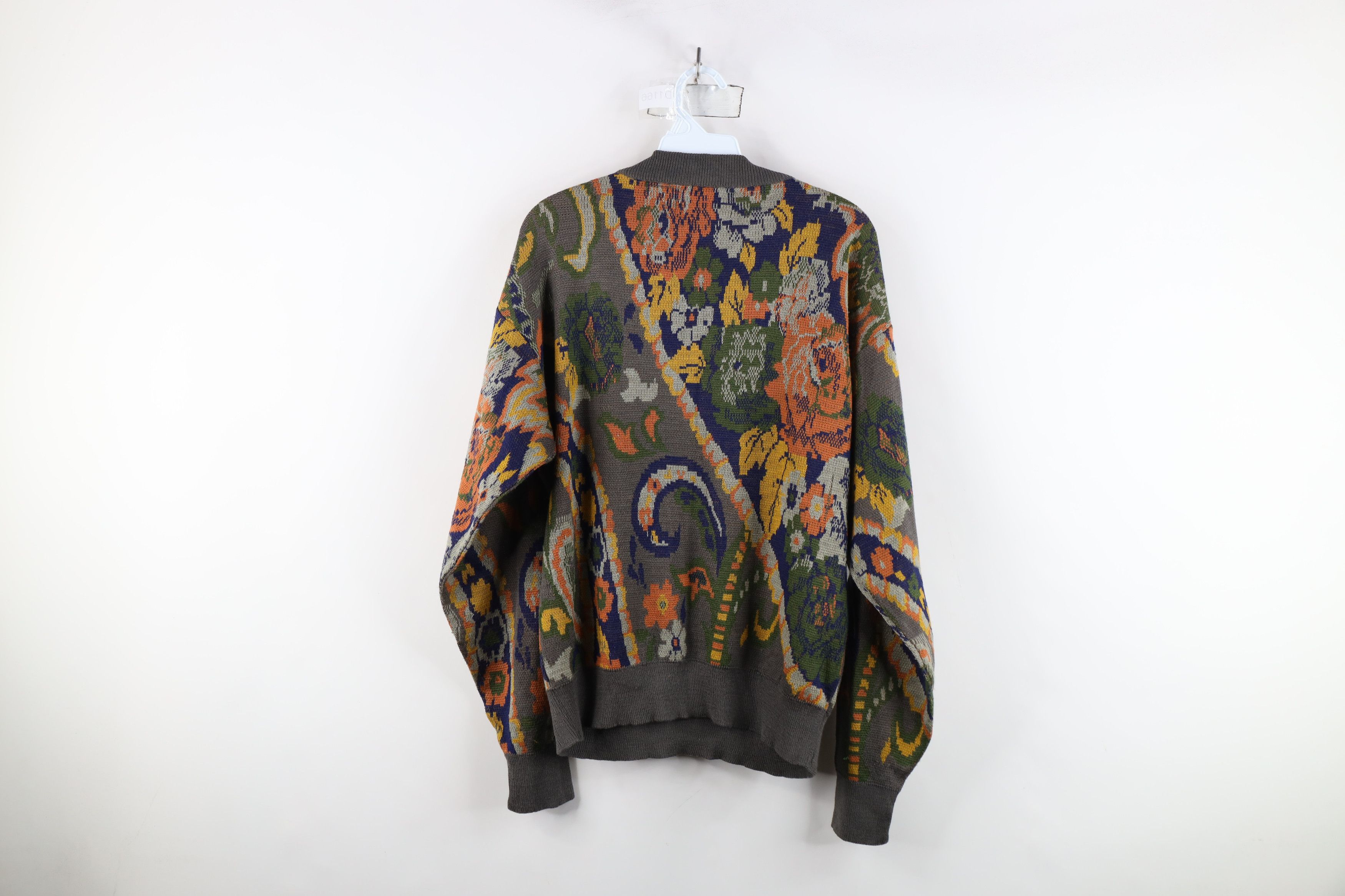 Vintage Vintage 90s Streetwear Paisley Flower Floral Knit Sweater Size M / US 6-8 / IT 42-44 - 9 Thumbnail