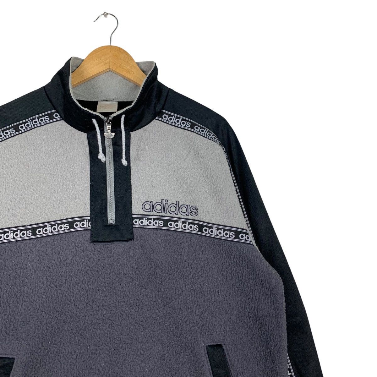 Adidas ADIDAS Trefoil Embroidery Big Logo Fleece Jumper #0935-C42 Size US M / EU 48-50 / 2 - 5 Thumbnail