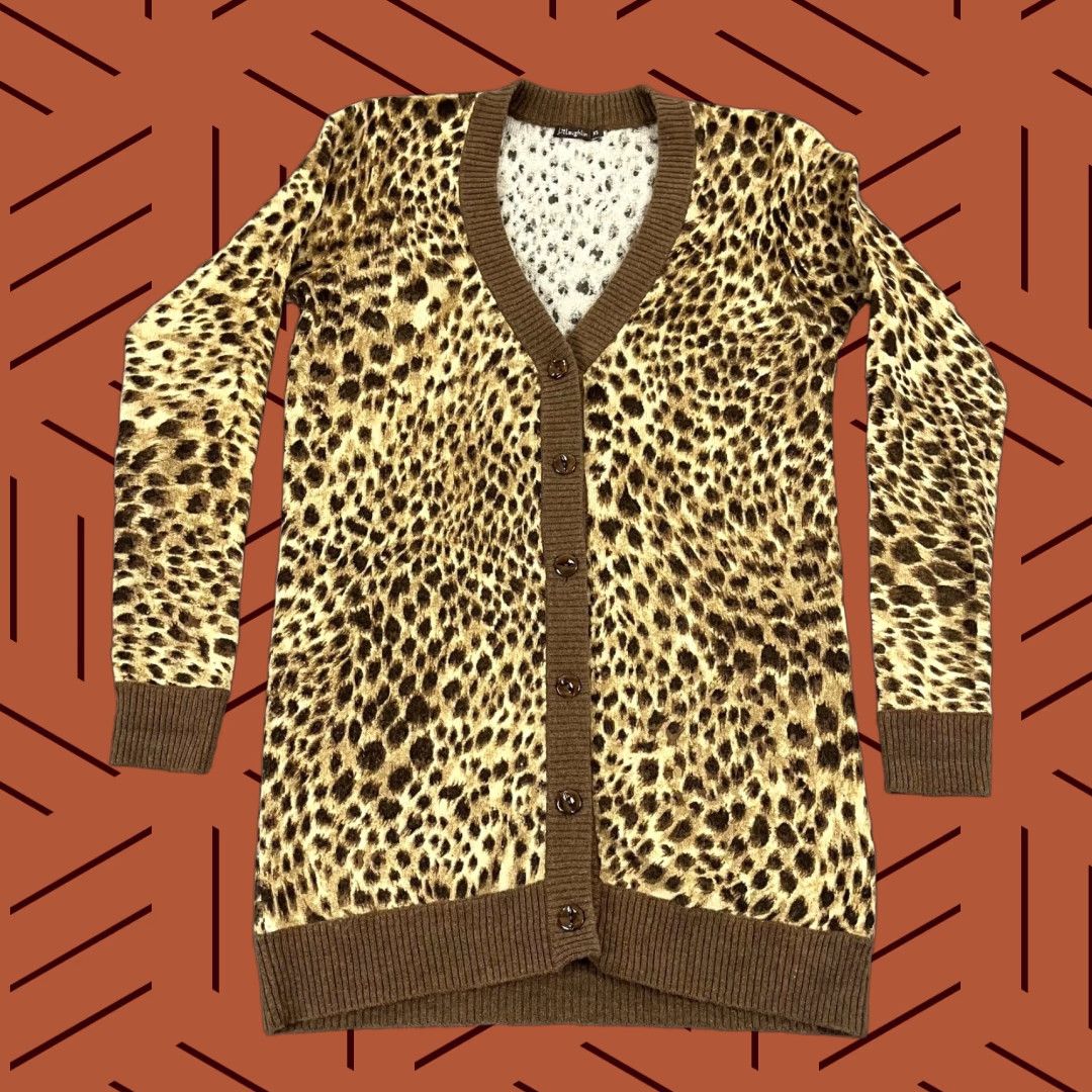 J.McLaughlin J. McLaughlin Cardigan Womens XS Brown Leopard Cashmere Oversized Button Size XS / US 0-2 / IT 36-38 - 1 Thumbnail
