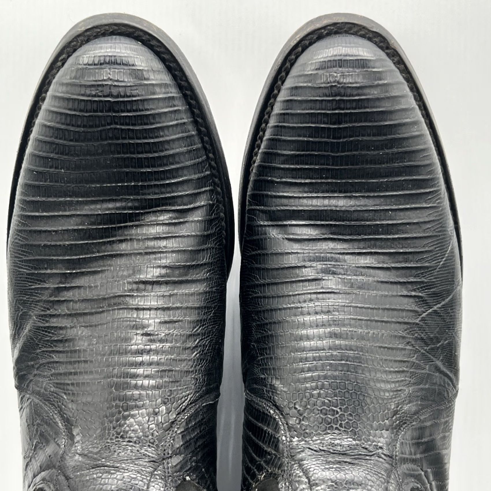 Vintage Cavender’s Teju Lizard Cowboy Boots Mens 9 D Black Exotic Western Round Toe USA Size US 9 / EU 42 - 7 Thumbnail