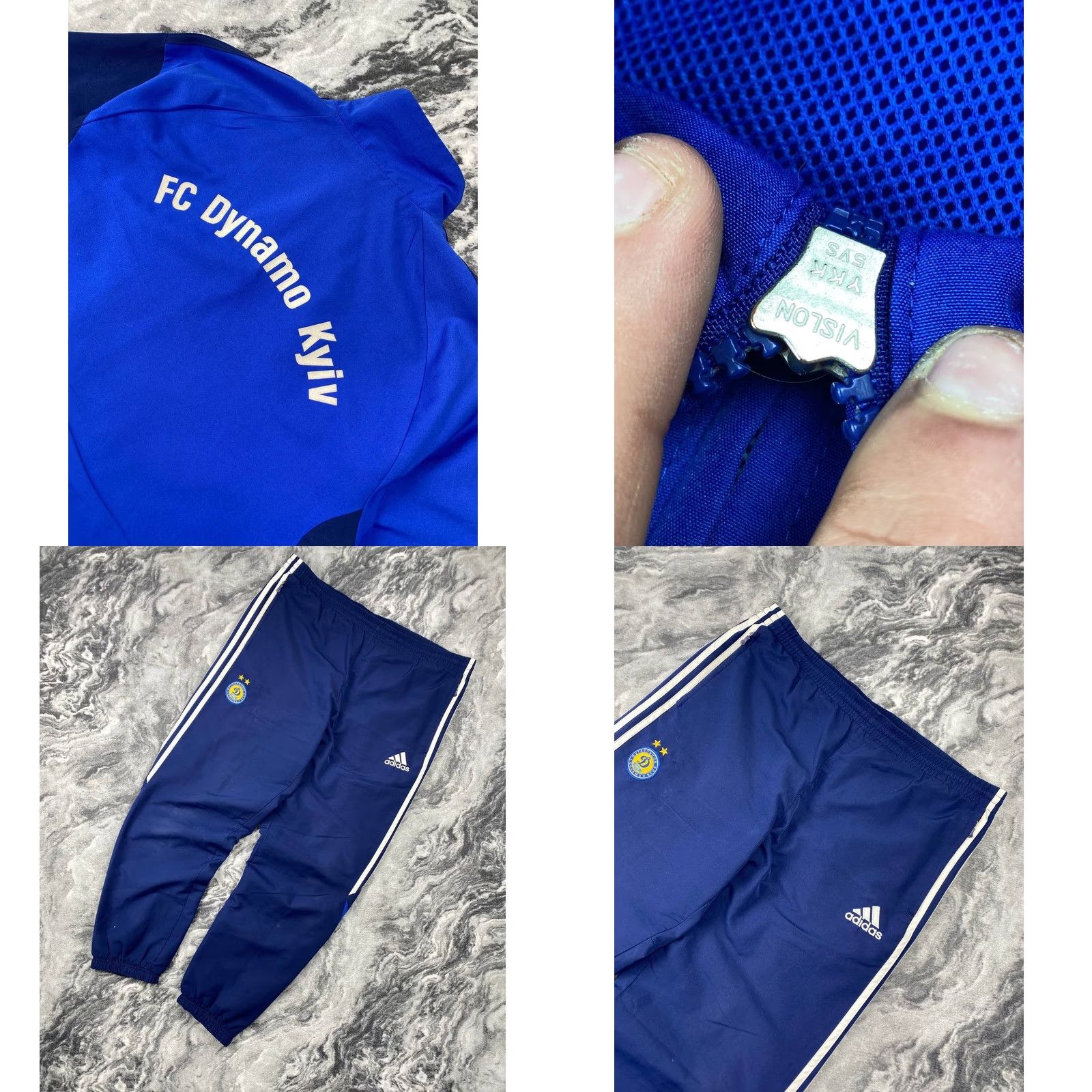 Adidas VINTAGE adidas Dynamo Kyiv Tracksuit Jacket And Pants Men Size M Blue Size 40R - 8 Thumbnail