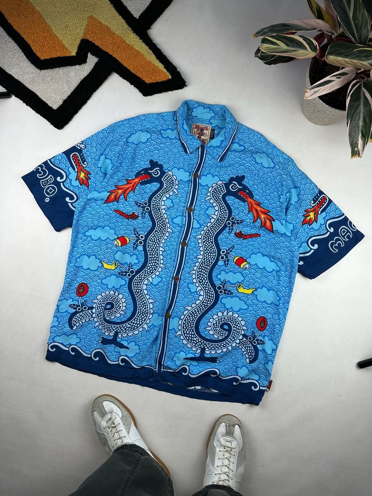 Vintage 90s MAMBO Shirt Traditional Tattoo Rayon Australia