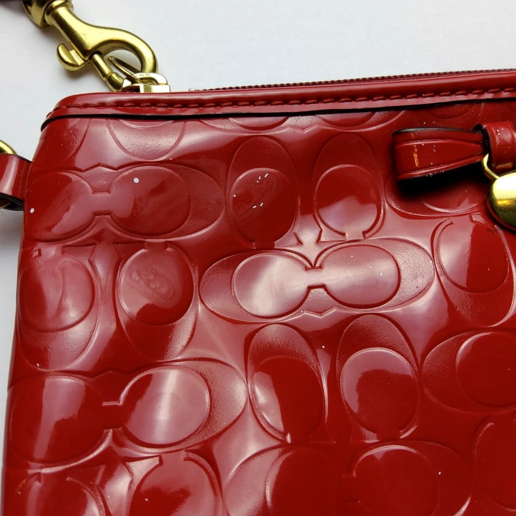 Coach Coach Signature Patent Leather Heart Wristlet Pouch Wallet Clutch Size ONE SIZE - 5 Thumbnail
