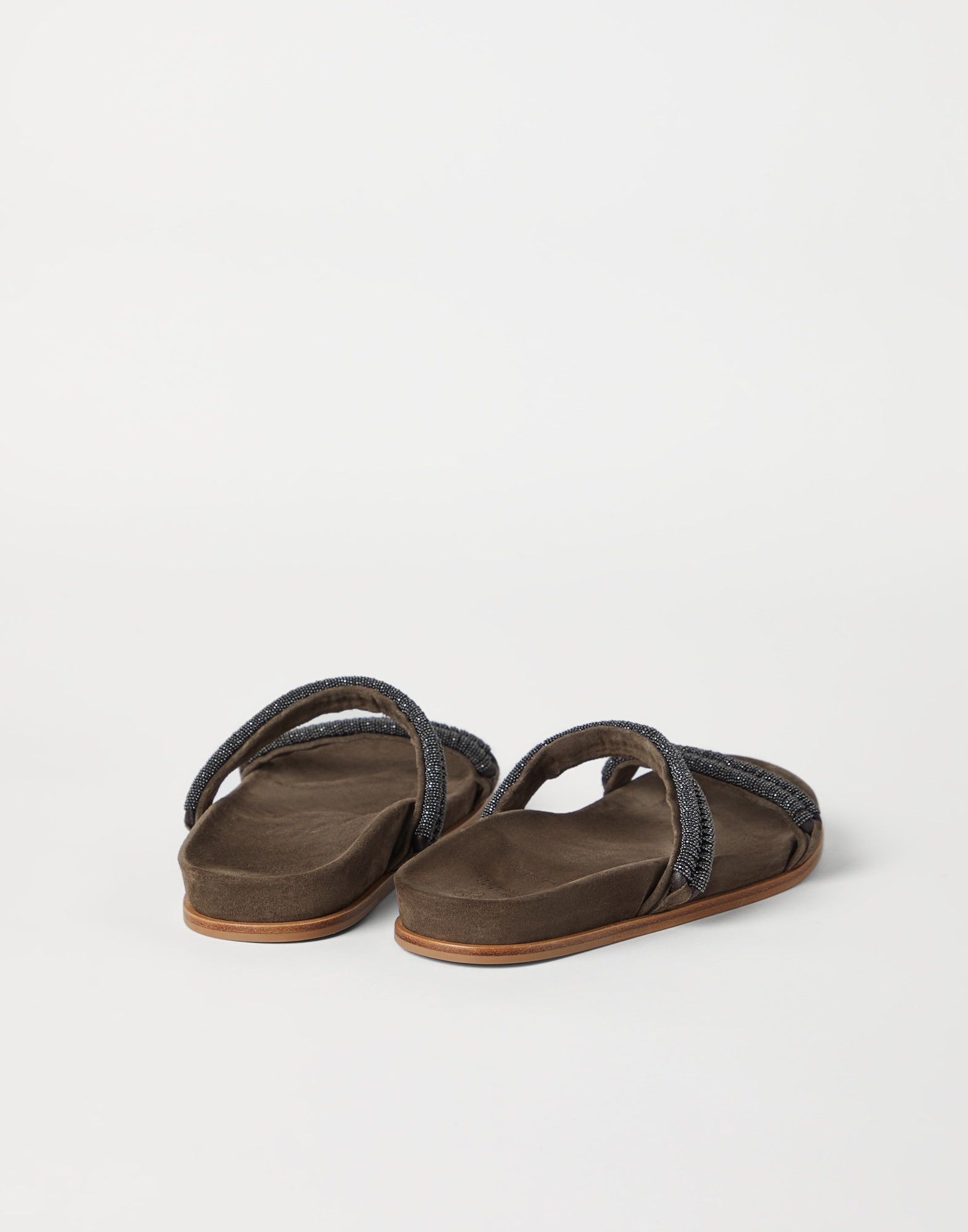 Brunello Cucinelli o1w1db10825 Slippers in Medium Brown Size US 5 / IT 35 - 2 Thumbnail