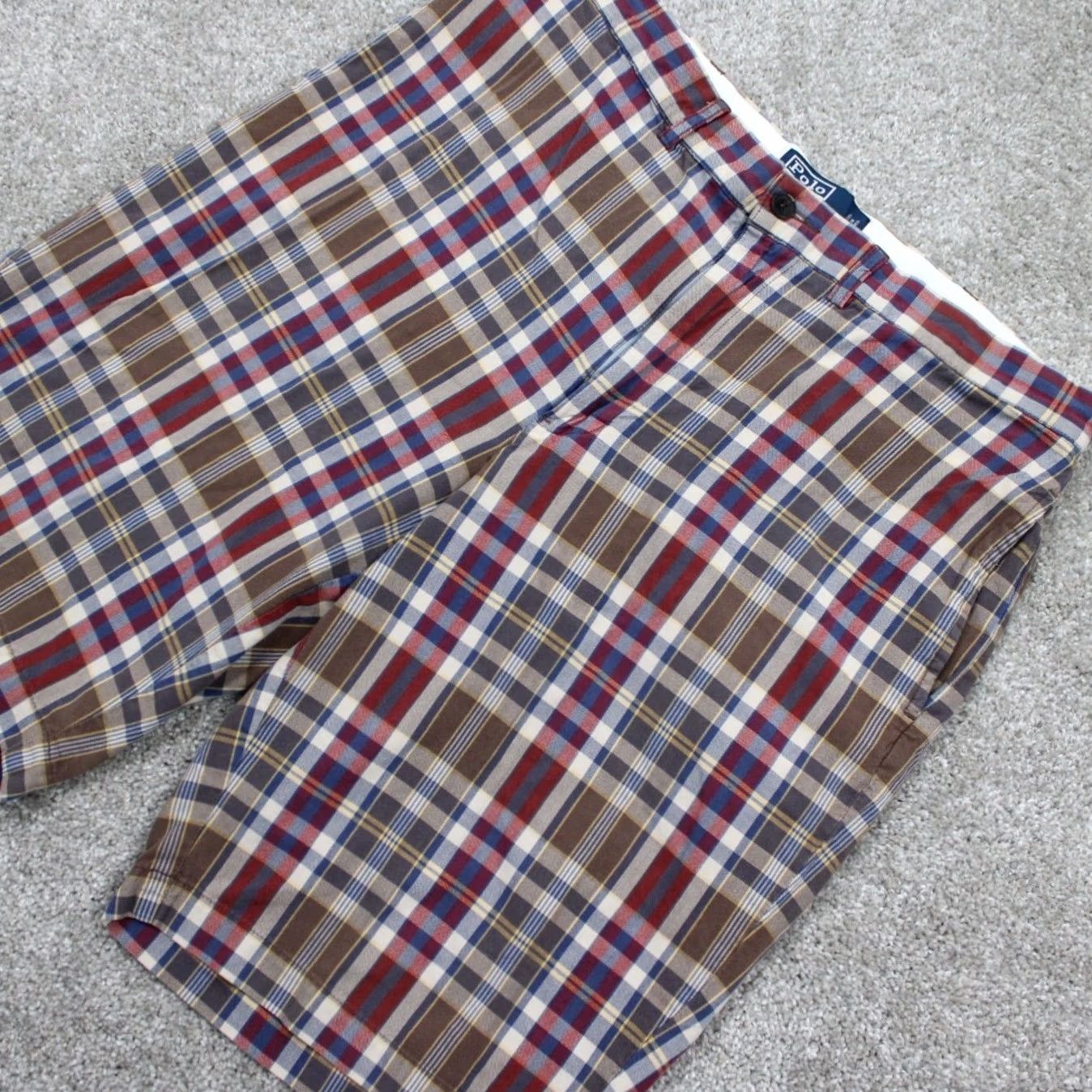 Polo Ralph Lauren Polo Ralph Lauren Chino Shorts Men 34 Red/Green/Blue Plaid 10" Cotton Flat Front Size US S / EU 44-46 / 1 - 3 Thumbnail