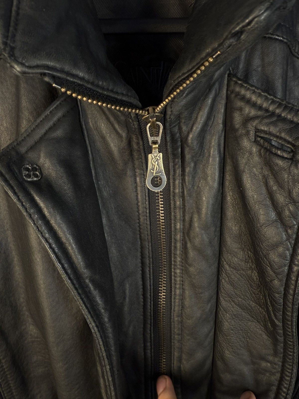 Yves Saint Laurent 90s YSL Leather Jacket Black Soft Vintage Rare Bomber Size US M / EU 48-50 / 2 - 10 Thumbnail