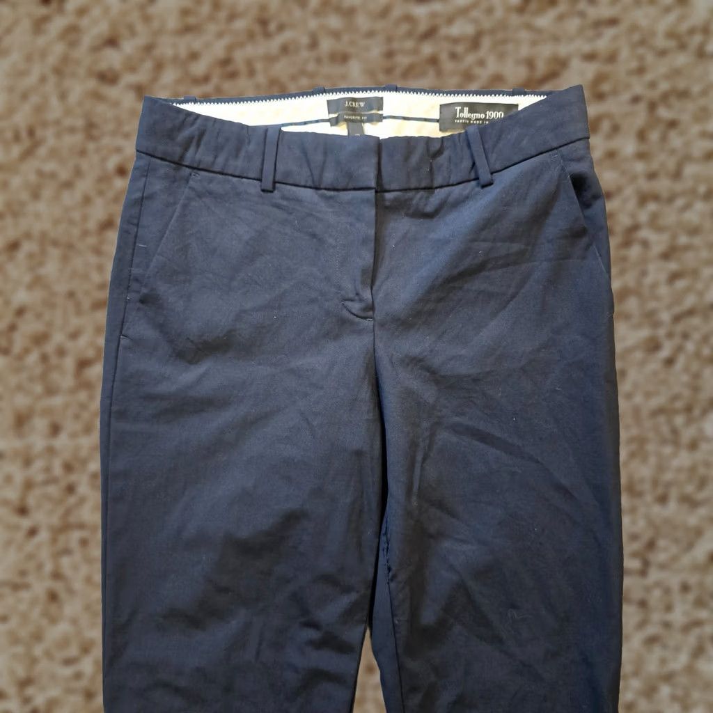 J.Crew J.CREW Pants Womens Petite 4 Tellegno Wool Classic Straight Flat Front Blue 29in Inseam Dress Pants with Zipper, Stretch, Italy, Career, Preppy Size 27" / US 4 / IT 40 - 1 Thumbnail
