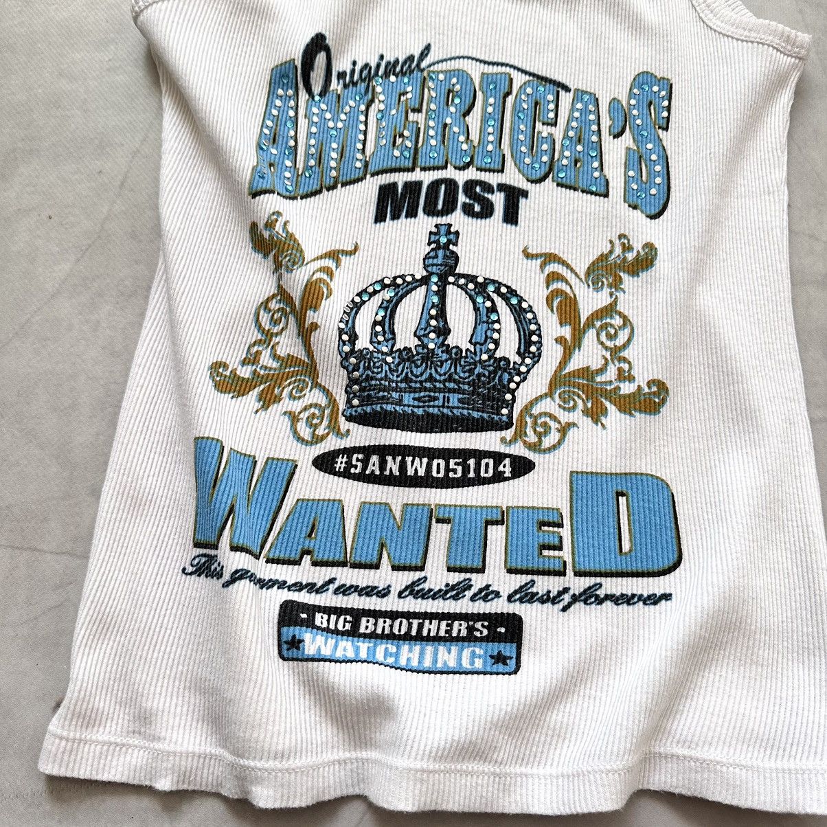 Hysteric Glamour 00s America's Most Wanted Ribbed Tank Top Cop Copine Vibe Size L / US 10 / IT 46 - 4 Thumbnail