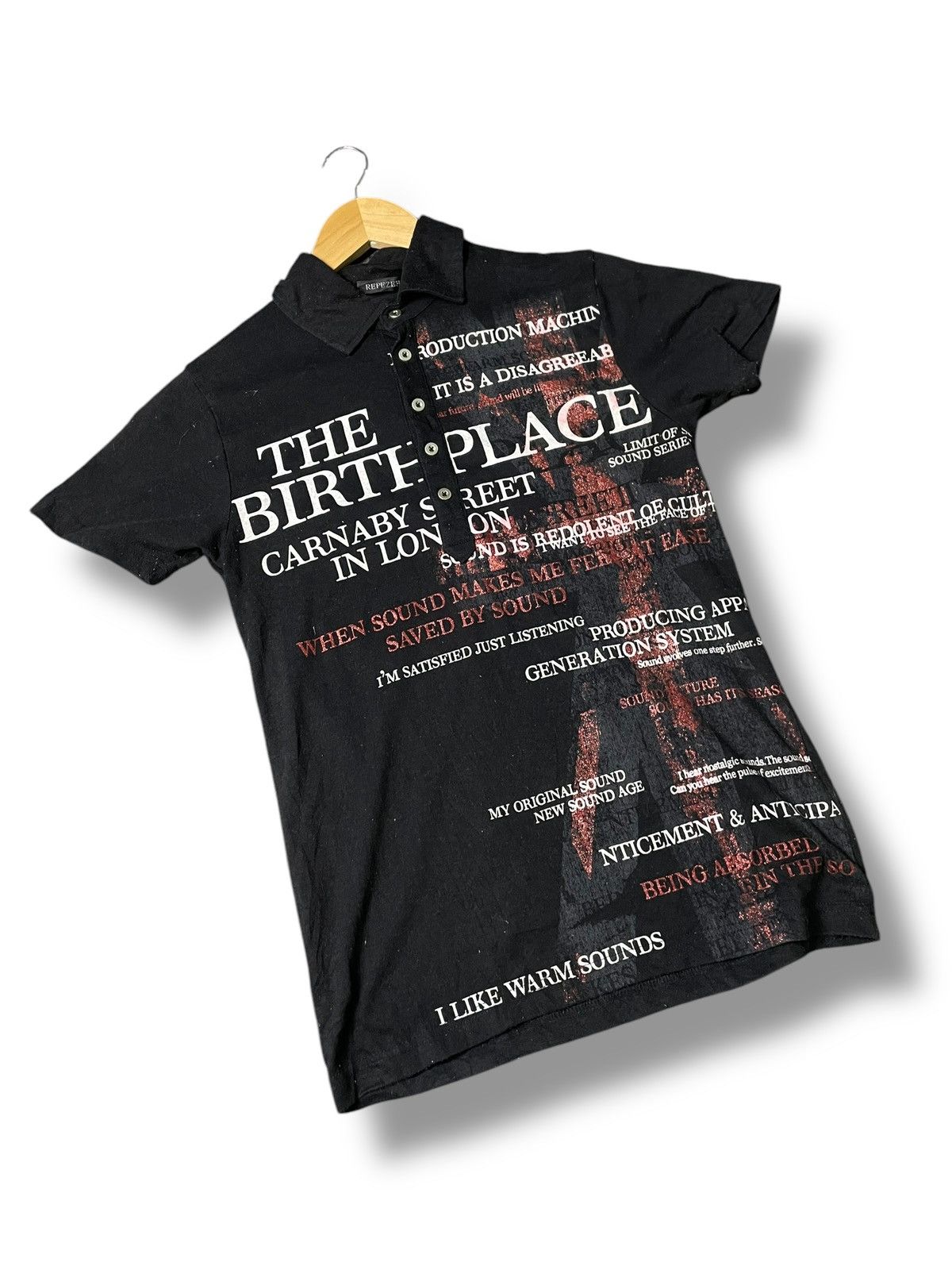 Japanese Brand REPEZEEN Brand Punk Gothic Collar Tee (77) Size US M / EU 48-50 / 2 - 4 Thumbnail