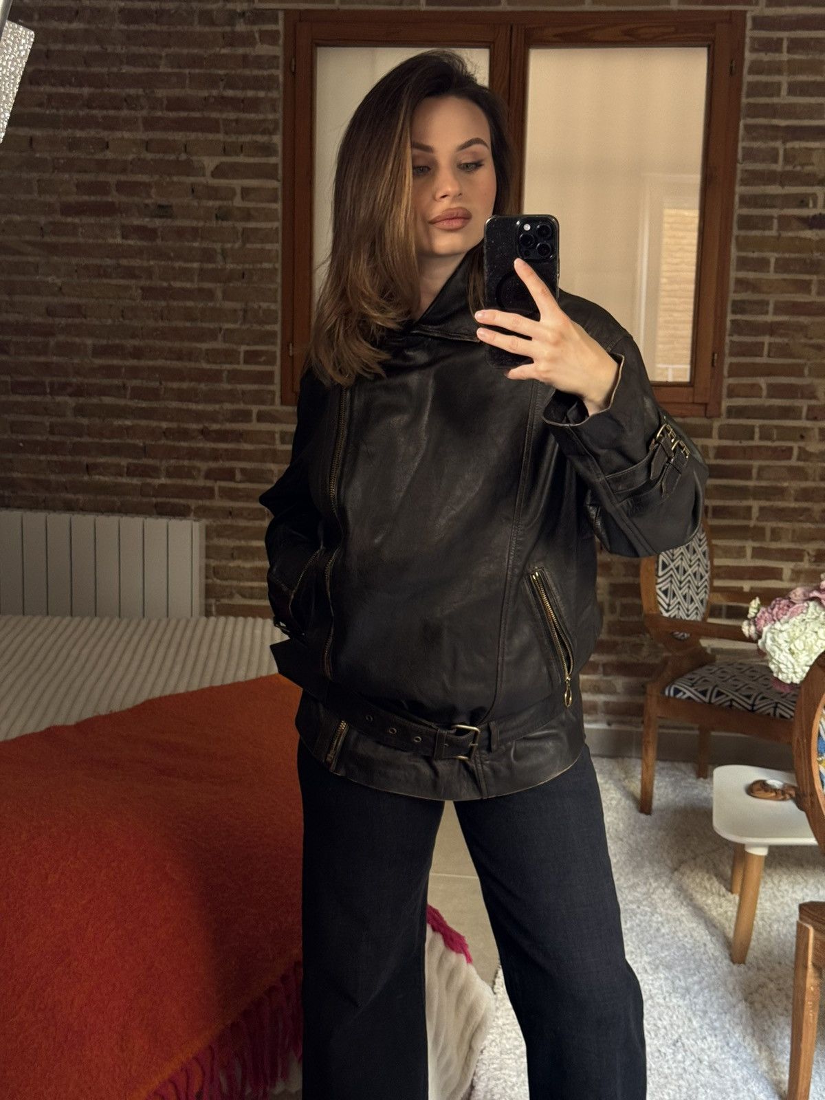 Pinko Pinko Bora Chiodo Leather Jacket Black Size S / US 4 / IT 40 - 4 Thumbnail