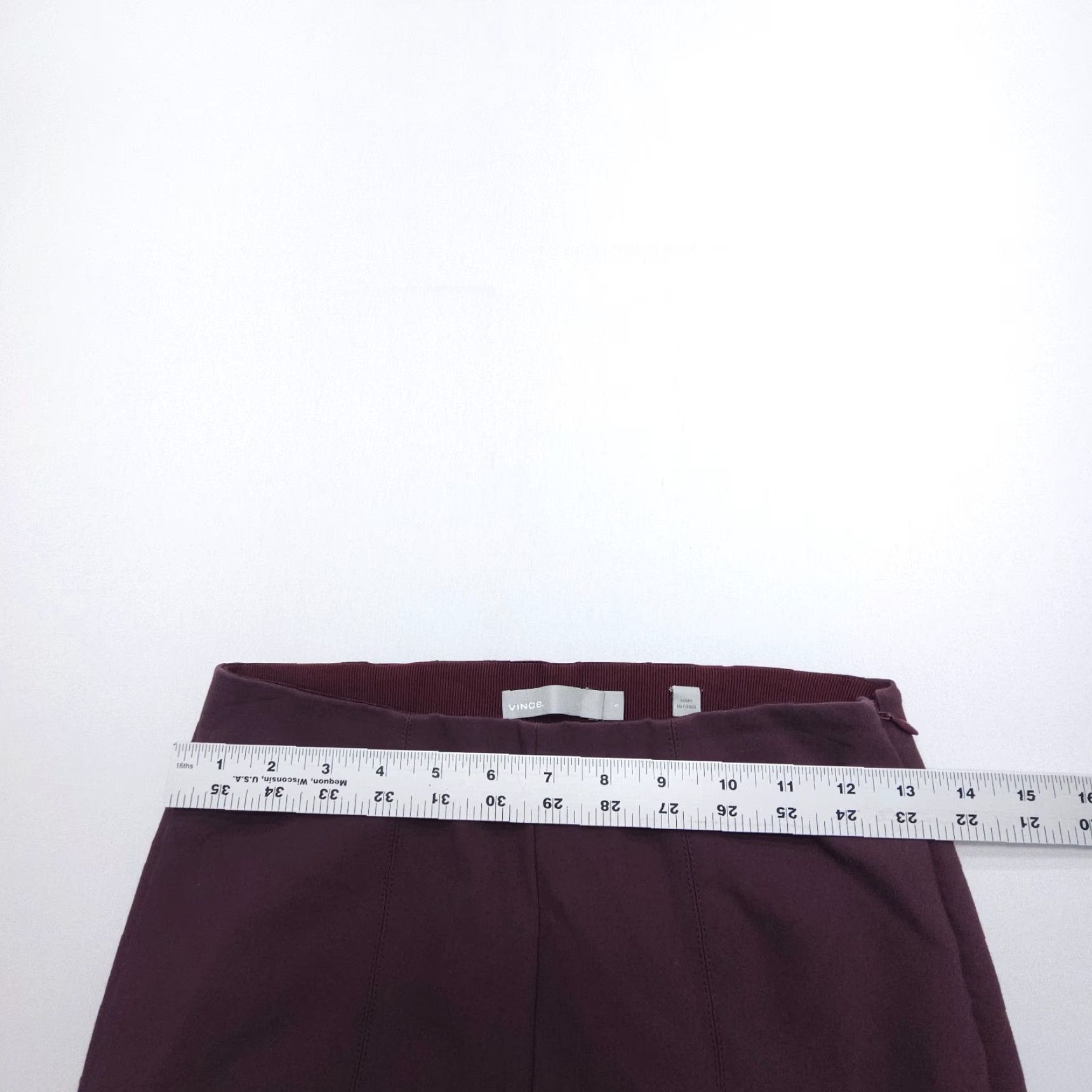 Vince Vince Front Seam Legging in Black Cherry Size Small Stretch Career Office Italy Pants Women S Slim Ankle Red USA eyeing Vintage N/A Size 28" / US 6 / IT 42 - 6 Thumbnail