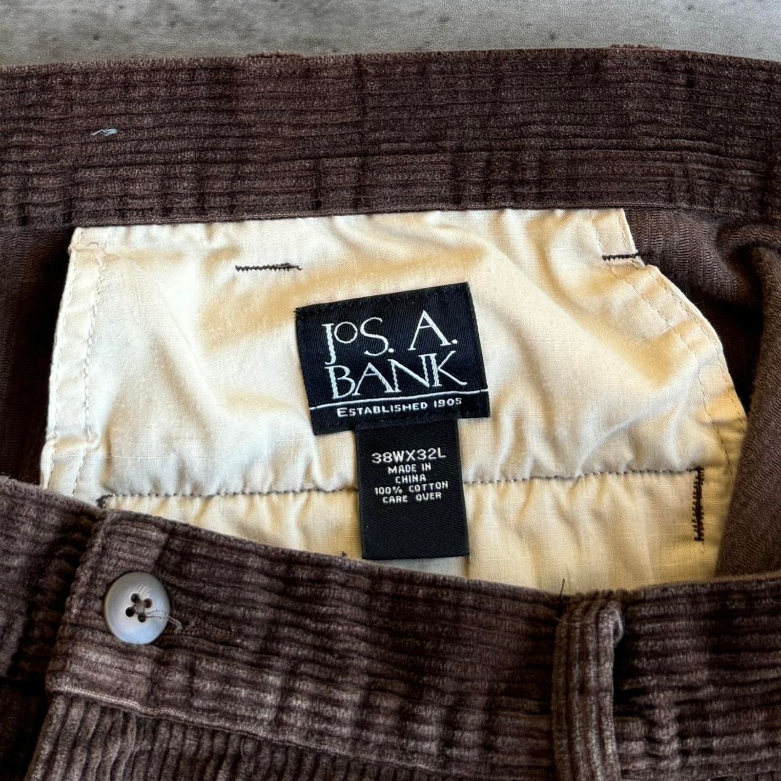 Jos. A. Bank × Vintage Jos. A. Bank Chocolate Brown Corduroy Dress Pants Size US 36 / EU 52 - 3 Thumbnail
