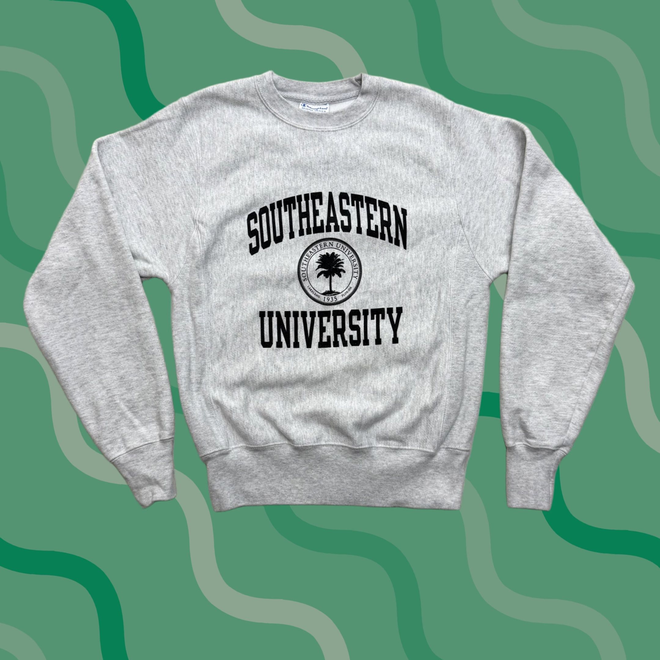 Champion Champion Sweatshirt Reverse Weave Southeastern University Mens XS Gray Graphic Print Pullover Crewneck Vintage No Size US XS / EU 42 / 0 - 1 Thumbnail