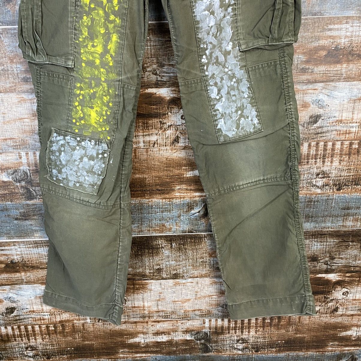 Japanese Brand DL Back Number Green Cargo Multipocket Pants #C1204 Size US 28 / EU 44 - 6 Thumbnail