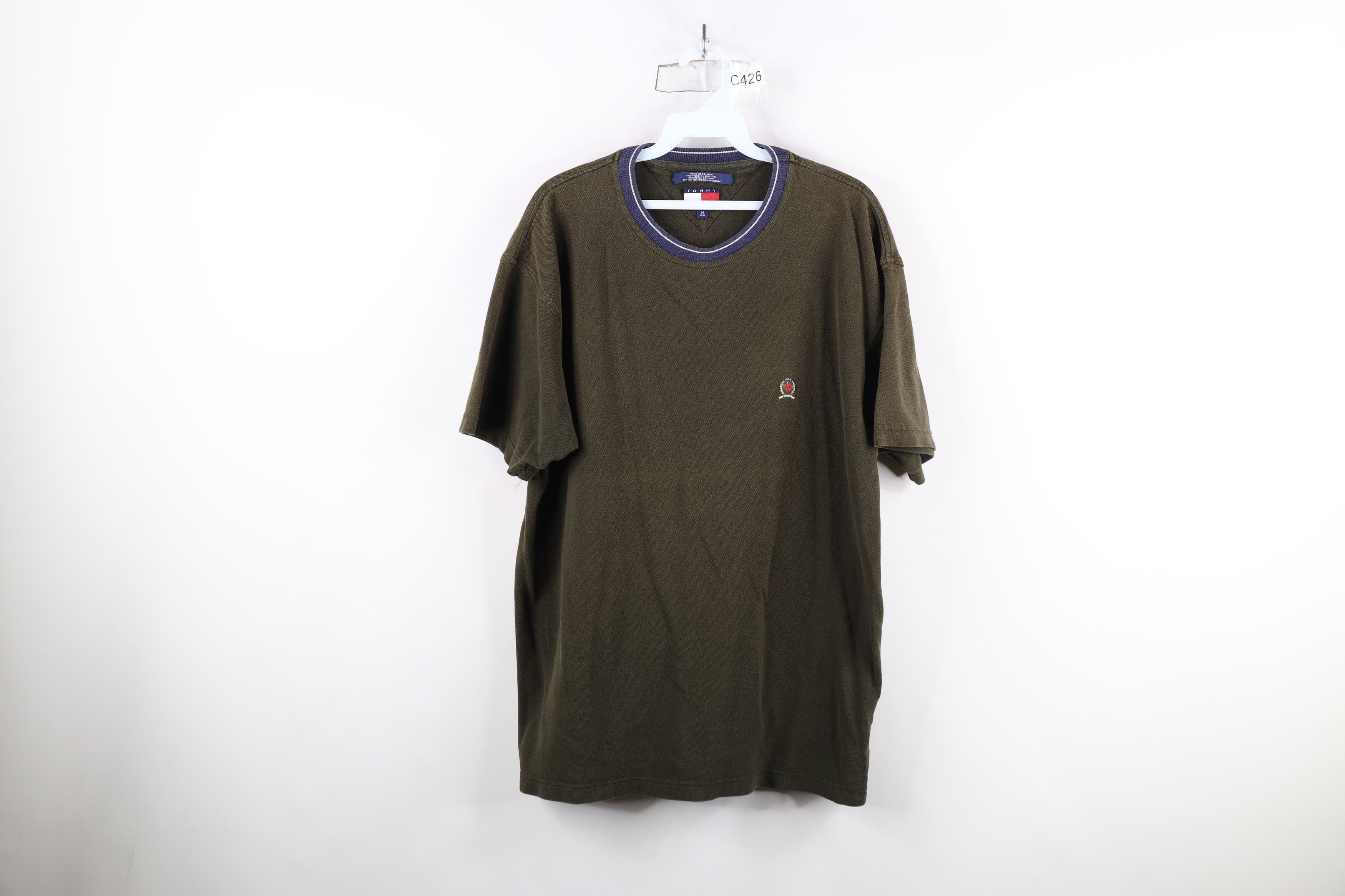 Tommy Hilfiger × Vintage Vintage 90s Tommy Hilfiger Pique Cotton Heavy T-Shirt Green Size US M / EU 48-50 / 2 - 1 Thumbnail
