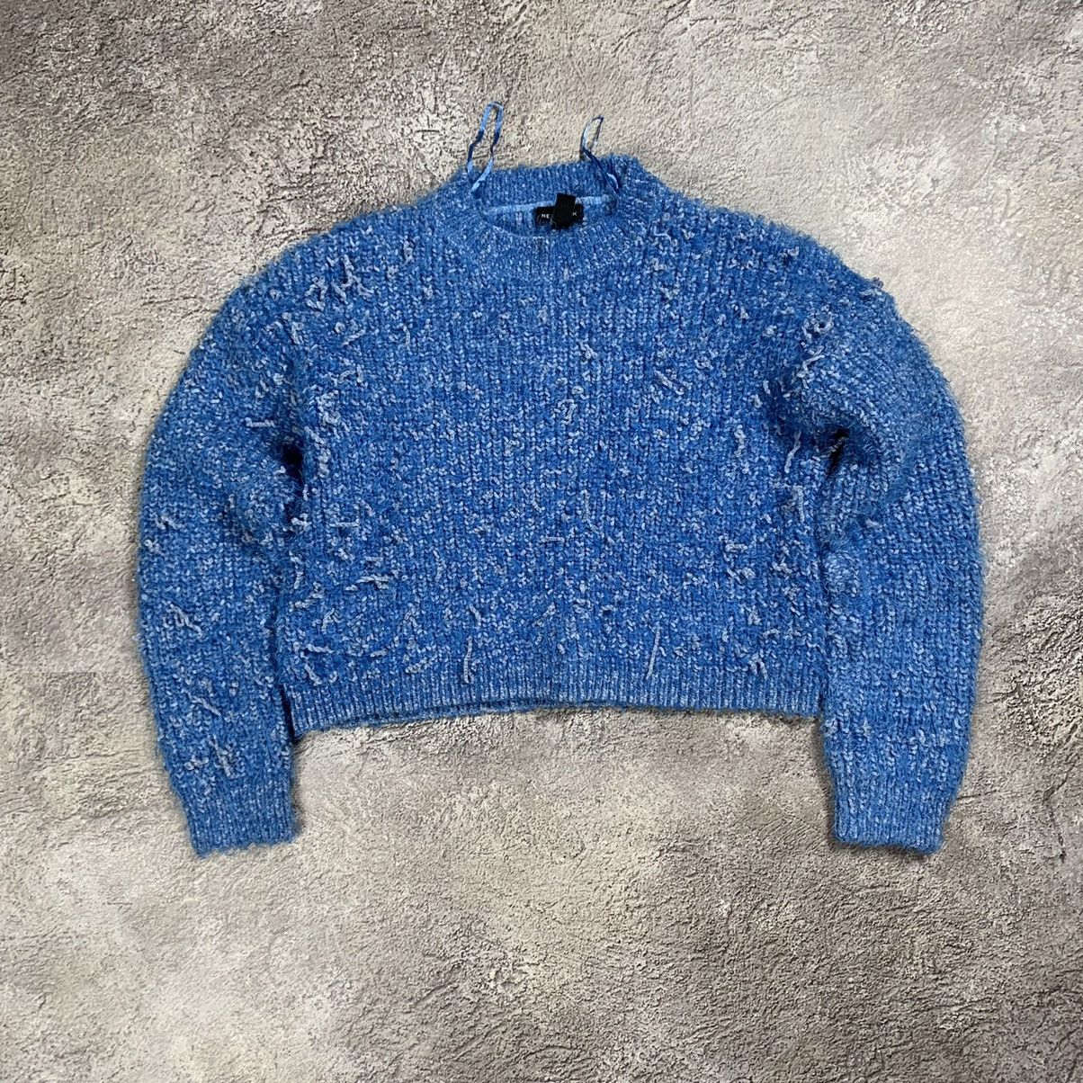 Vintage Vintage Y2K Mohair Sweater Oversized Knit Grunge Blue Logo M Size M / US 6-8 / IT 42-44 - 1 Thumbnail