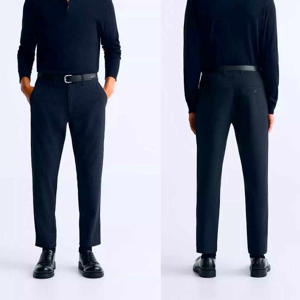 Zara NWT New Zara Stretch Navy Pants Size 31 Size US 31 - 1 Thumbnail