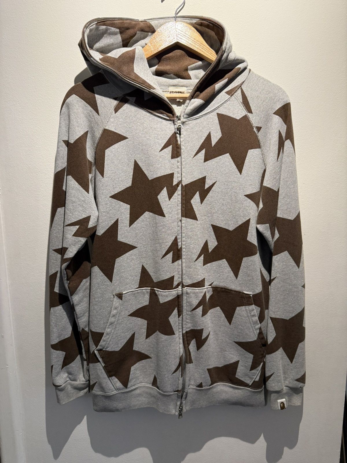 Bape OG Bape Bapesta star hoodie full zip grey/ brown size L Size US L / EU 52-54 / 3 - 1 Thumbnail