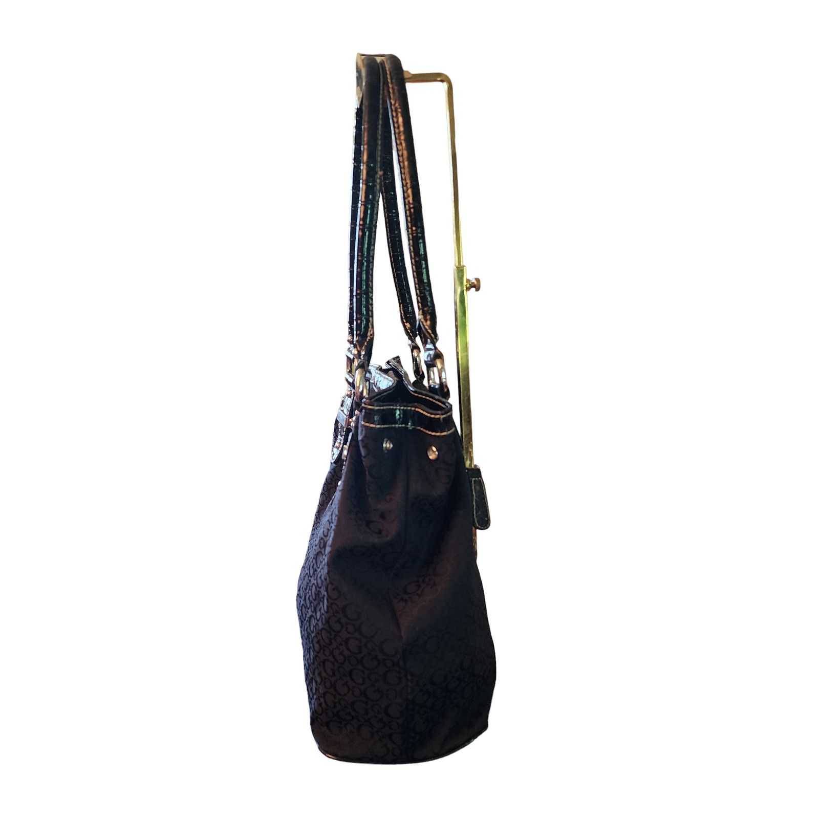 Guess Guess signature black fabric faux leather purse Bag handbag Size ONE SIZE - 8 Thumbnail