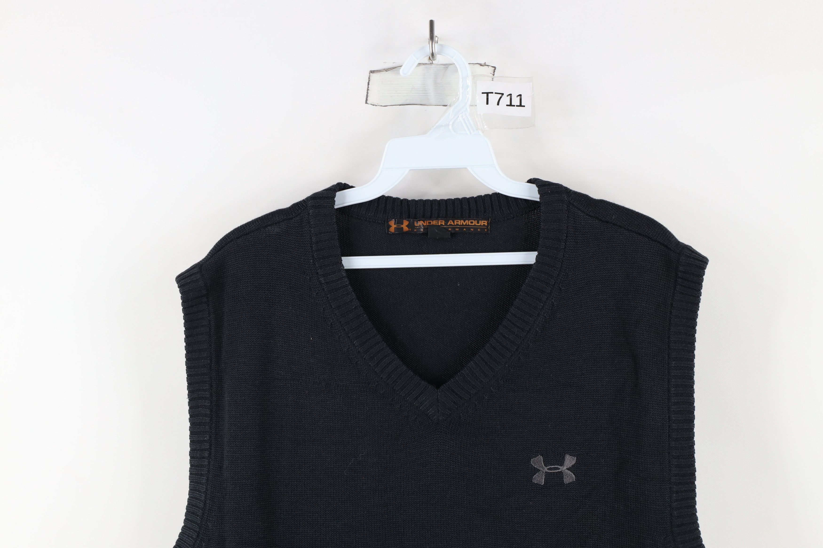 Under Armour × Vintage Vintage Under Armour Cashmere Blend Knit Sweater Vest Black Size US L / EU 52-54 / 3 - 2 Thumbnail