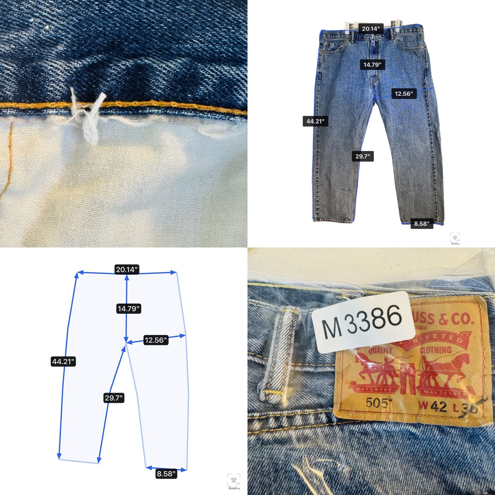 Levi's Levi's 505 Jeans Mens Regular Zip Fly Straight Denim Blue Medium Wash 42x30 Jeans Mens Regular Size US 42 / EU 58 - 8 Thumbnail
