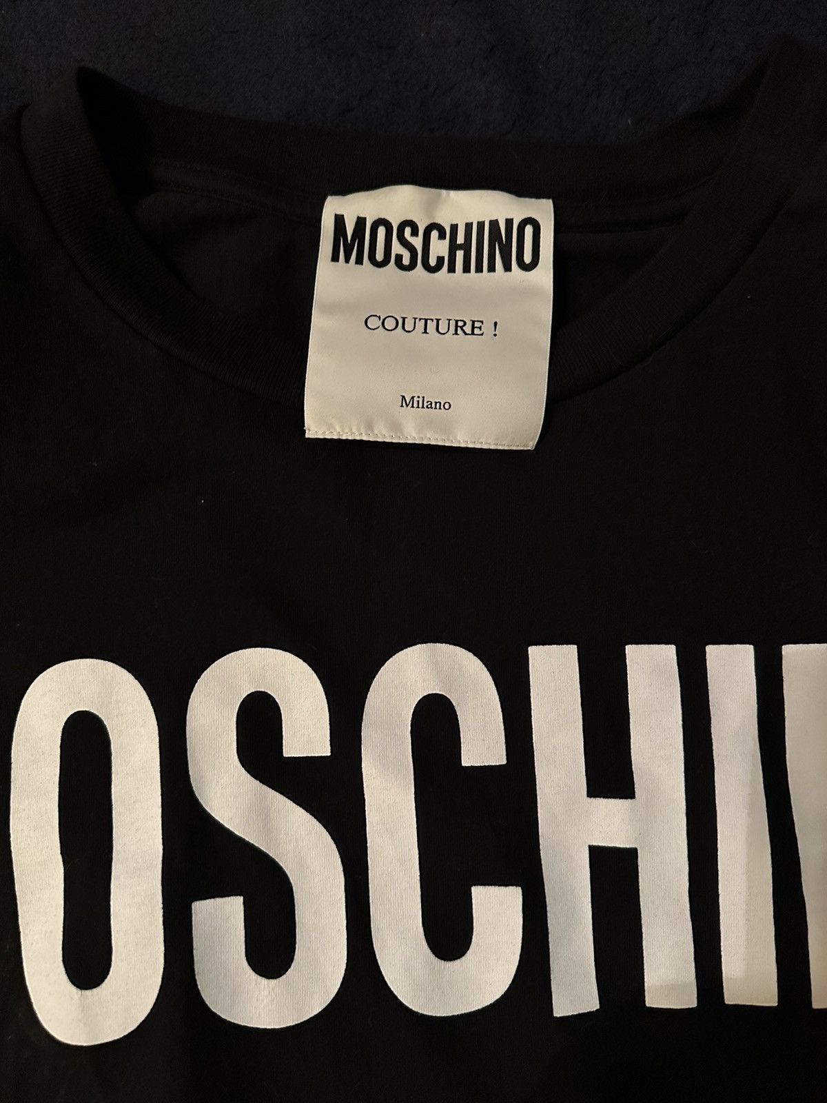 Moschino Moschino Black Men’s T Shirt / White Bold Logo Size US XS / EU 42 / 0 - 9 Thumbnail