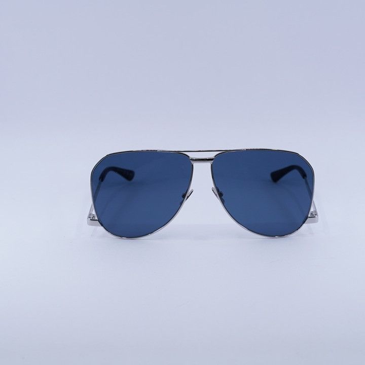 Saint Laurent Paris Saint Laurent SL690 DUST 003 Sunglasses Silver Aviator Frame Size ONE SIZE - 3 Thumbnail