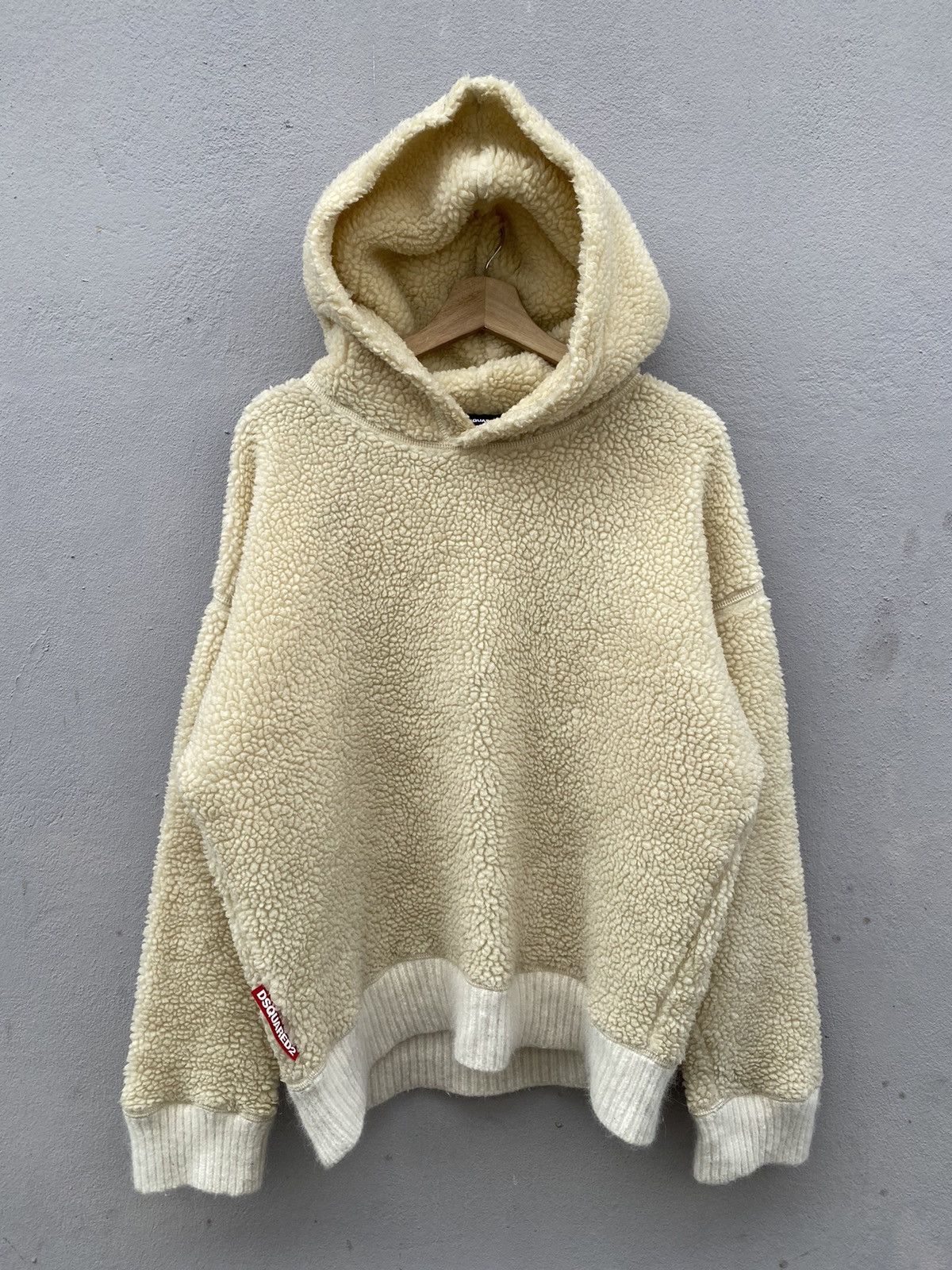 Dsquared2 2019 DSQUARED2 Deep Pile Cream Ball Fit Hoodie Size US M / EU 48-50 / 2 - 2 Thumbnail