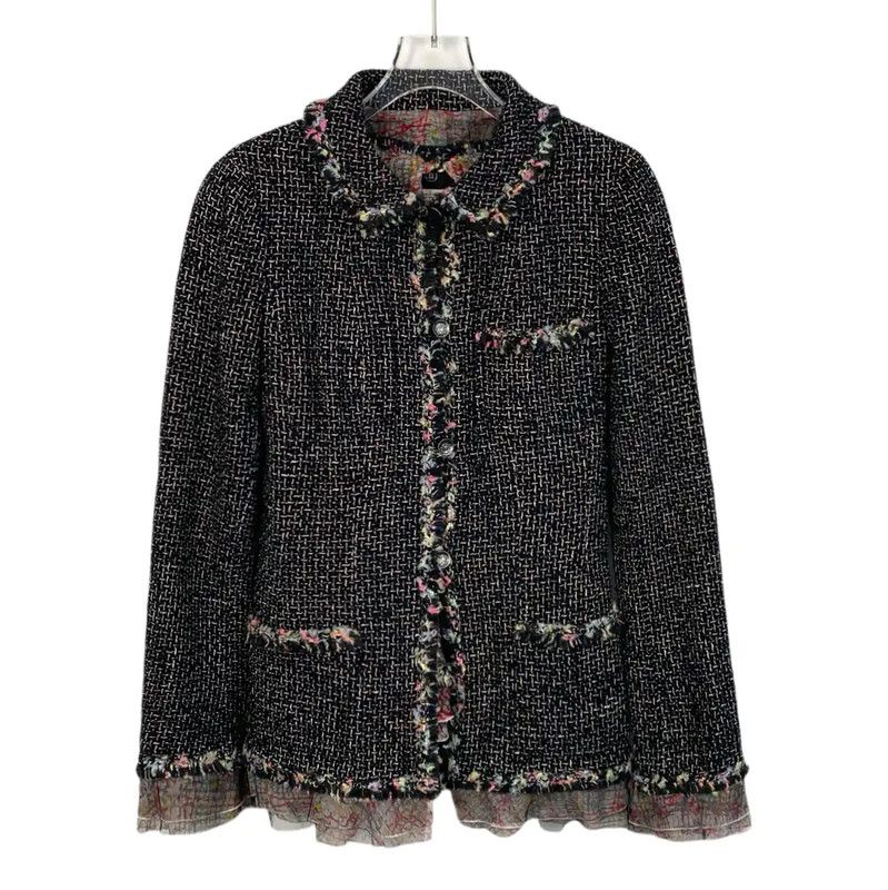 Chanel Chanel Black Women's Jacket XS 0089 Size XS / US 0-2 / IT 36-38 - 1 Thumbnail