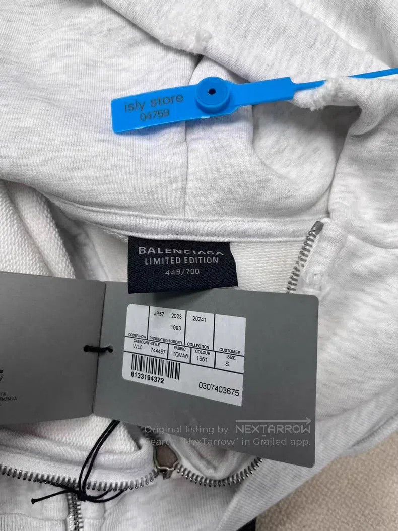 Balenciaga Balenciaga Letter Printed Hooded Zipper Casual Sweatshirt Size US L / EU 52-54 / 3 - 5 Thumbnail