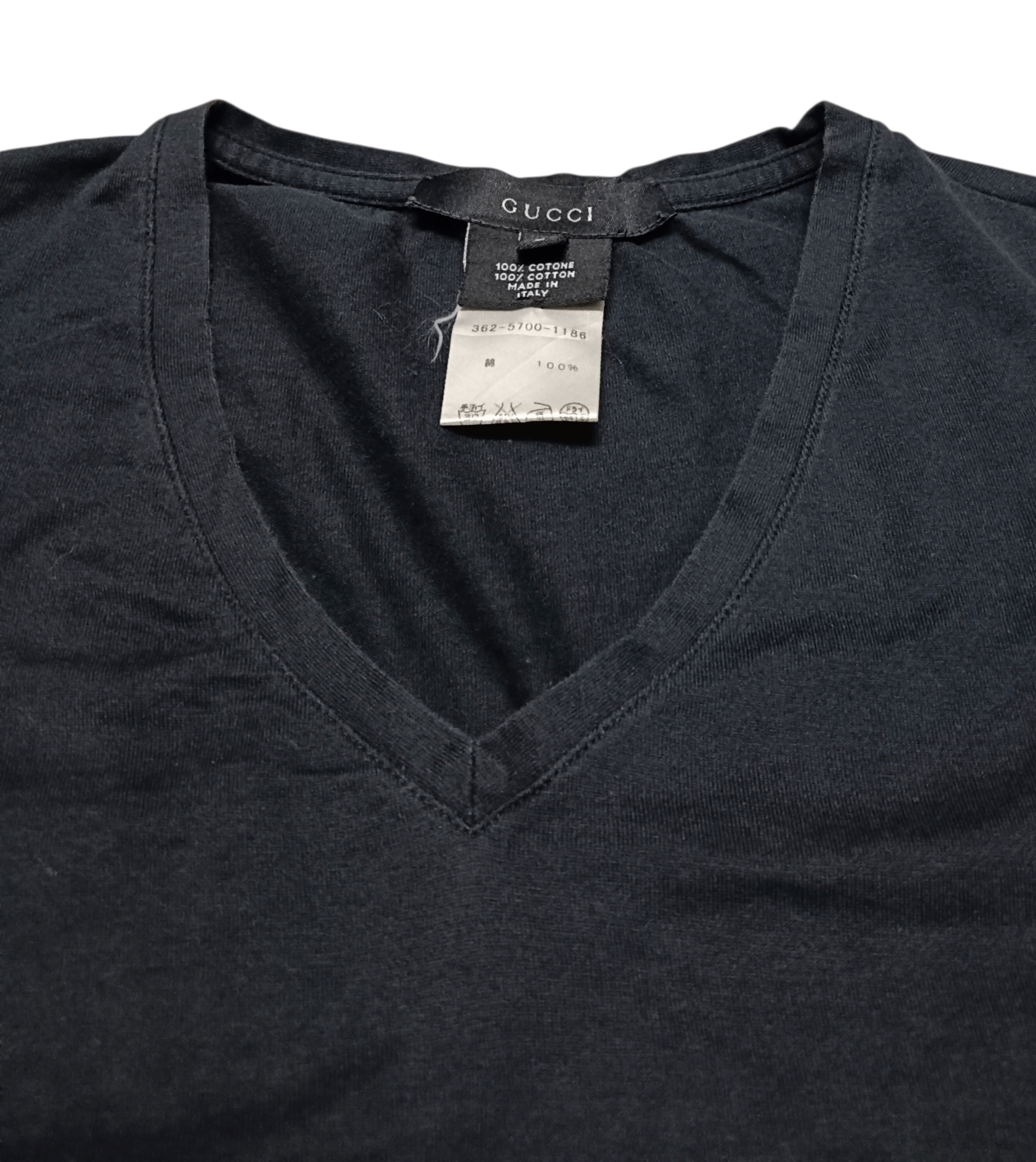 Gucci Gucci Plain Long Sleeves V Neck T-shirt Size L / US 10 / IT 46 - 3 Thumbnail