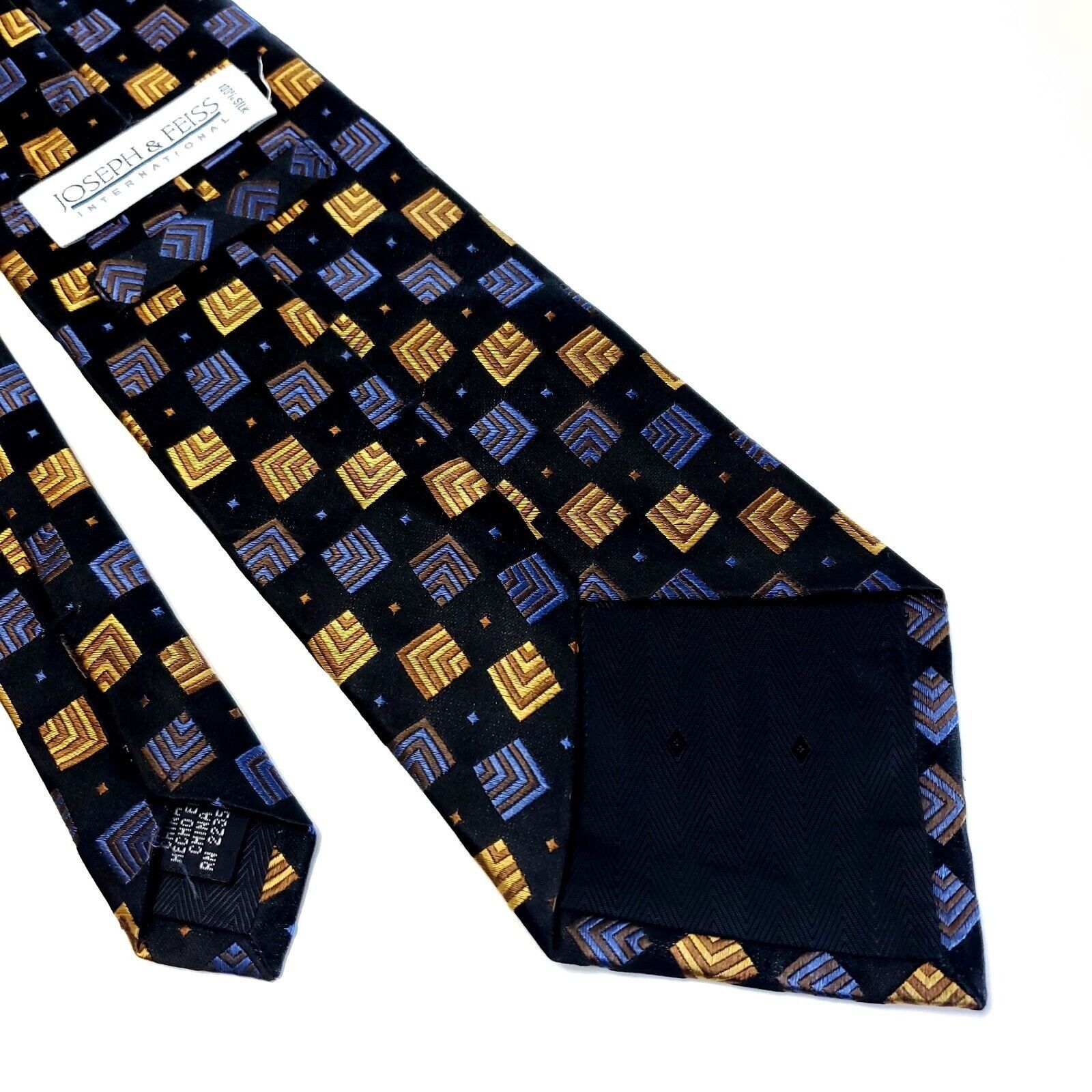 Joseph & Feiss Joseph & Feiss International Black Tan Blue Woven Geometric Size ONE SIZE - 5 Thumbnail