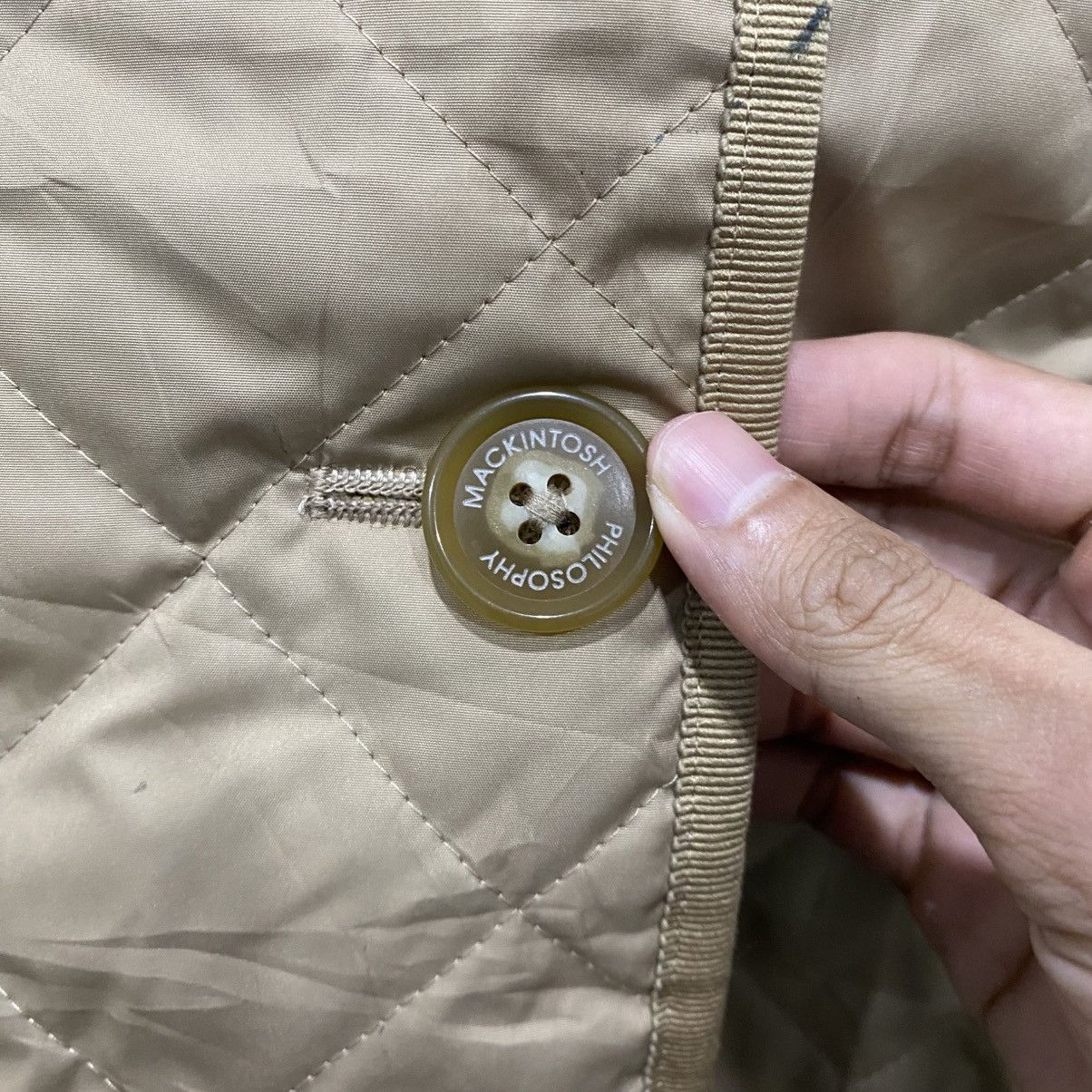 Mackintosh Mackintosh Philosophy Diamond Quilted Hooded Jacket Beige Size US S / EU 44-46 / 1 - 8 Thumbnail
