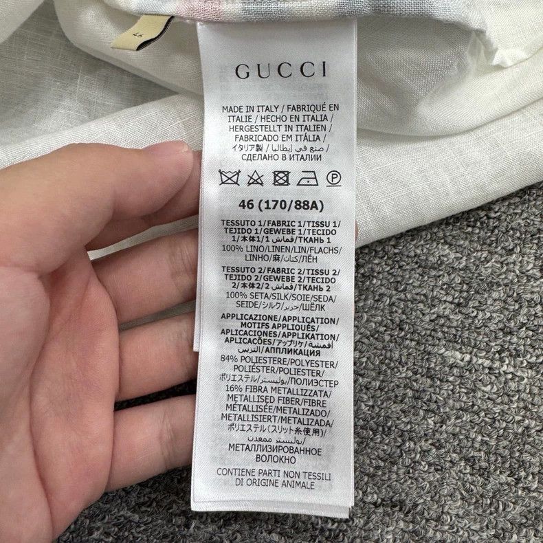 Gucci Gucci Mulberry silk pattern stitching linen short sleeves Size US S / EU 44-46 / 1 - 4 Thumbnail