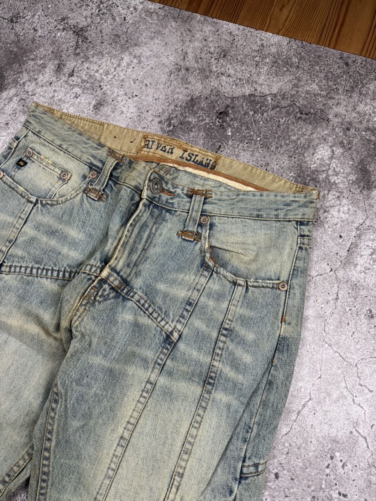 Japanese Brand Vintage Avant Garde Jeans Flared Dirty Baggy Distressed Y2K Size US 34 / EU 50 - 5 Thumbnail