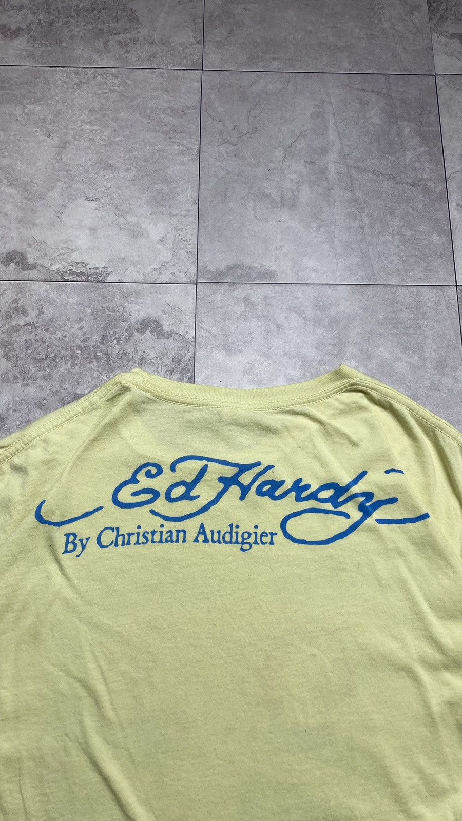 Ed Hardy Vintage Ed Hardy By Christian Audigier Yellow Y2K T-Shirt Size US XL / EU 56 / 4 - 5 Thumbnail