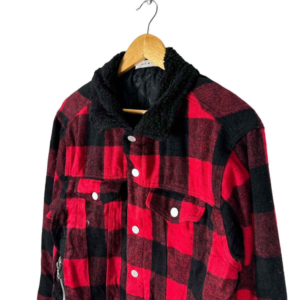 Japanese Brand ☀️MNML BIKERS RED TARTAN BUTTON JACKET Size US L / EU 52-54 / 3 - 5 Thumbnail