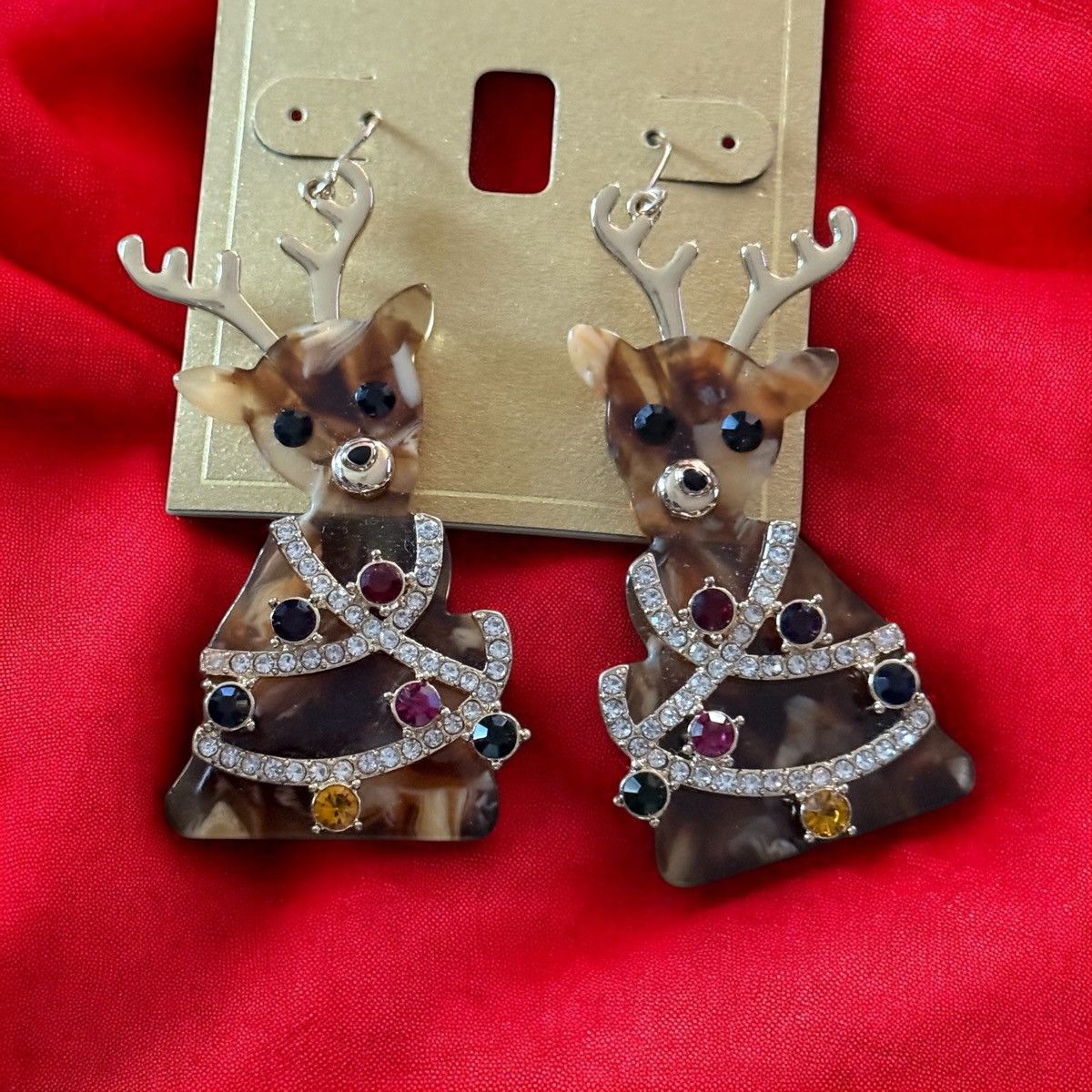 Other Holiday Lane jeweled resin reindeer dangle earrings Size ONE SIZE - 1 Thumbnail