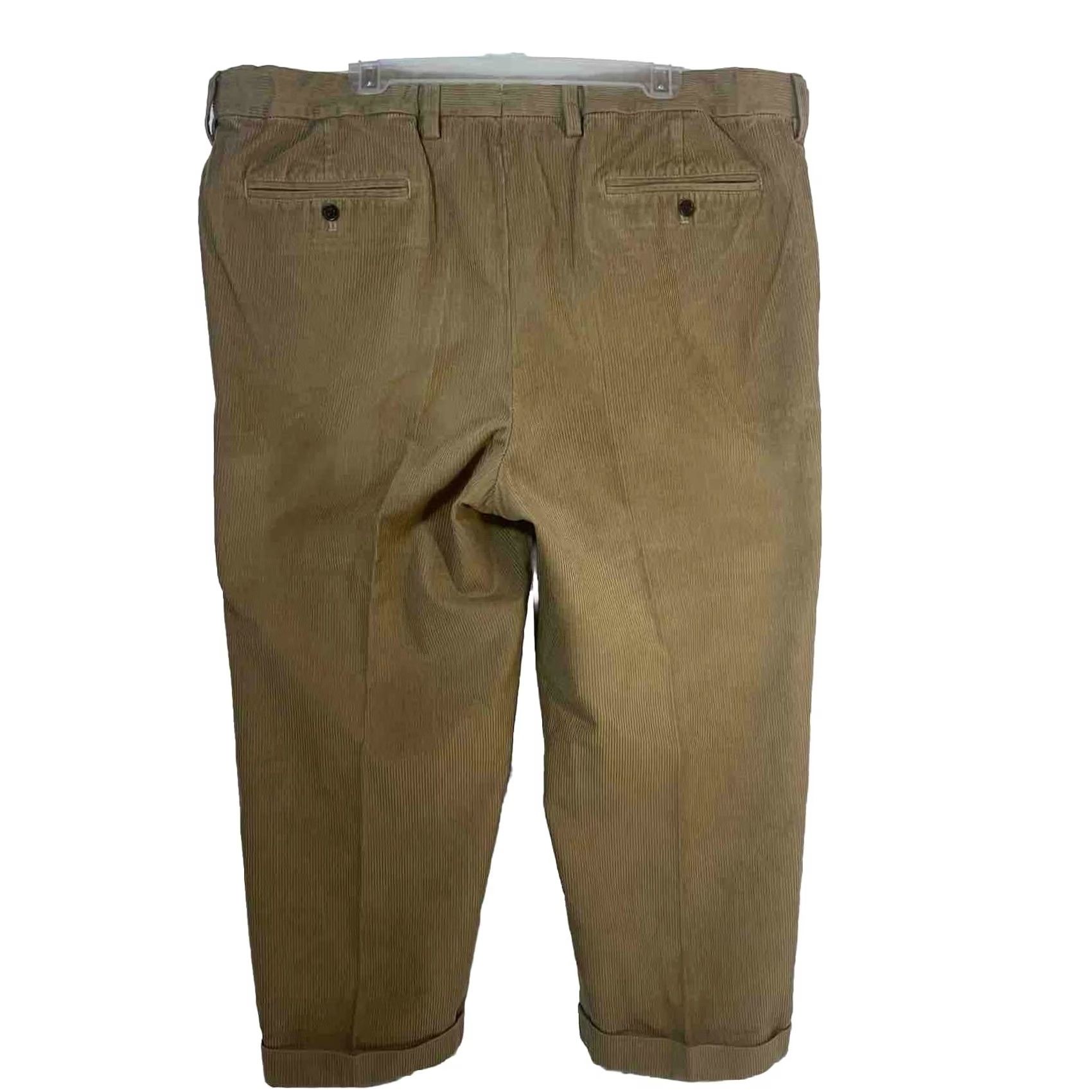 Lands' End Lands’ End Corduroy Pants Men 42x27 Brown Traditional Fit Cuffed Hem RN#62830 Size US 42 / EU 58 - 2 Thumbnail