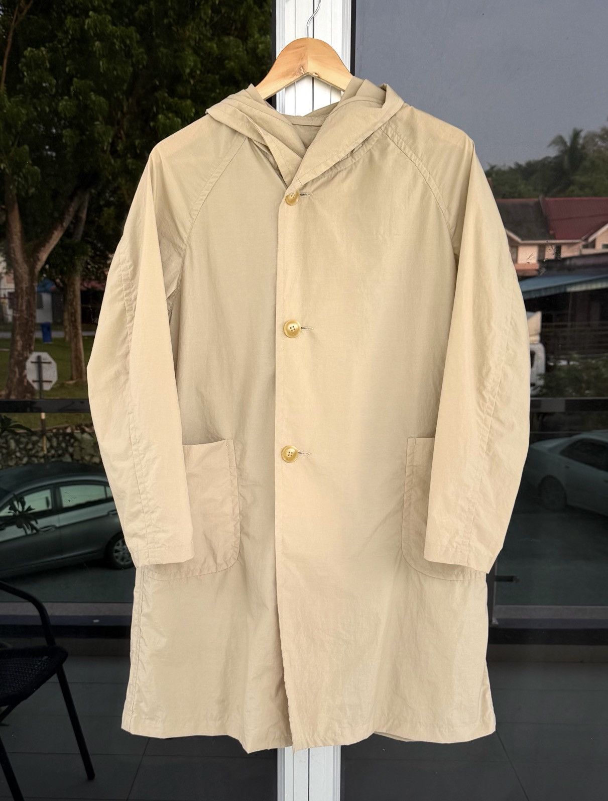 Danton Danton Hooded Coat Made in Japan Beige Workwear Jacket Size US S / EU 44-46 / 1 - 4 Thumbnail
