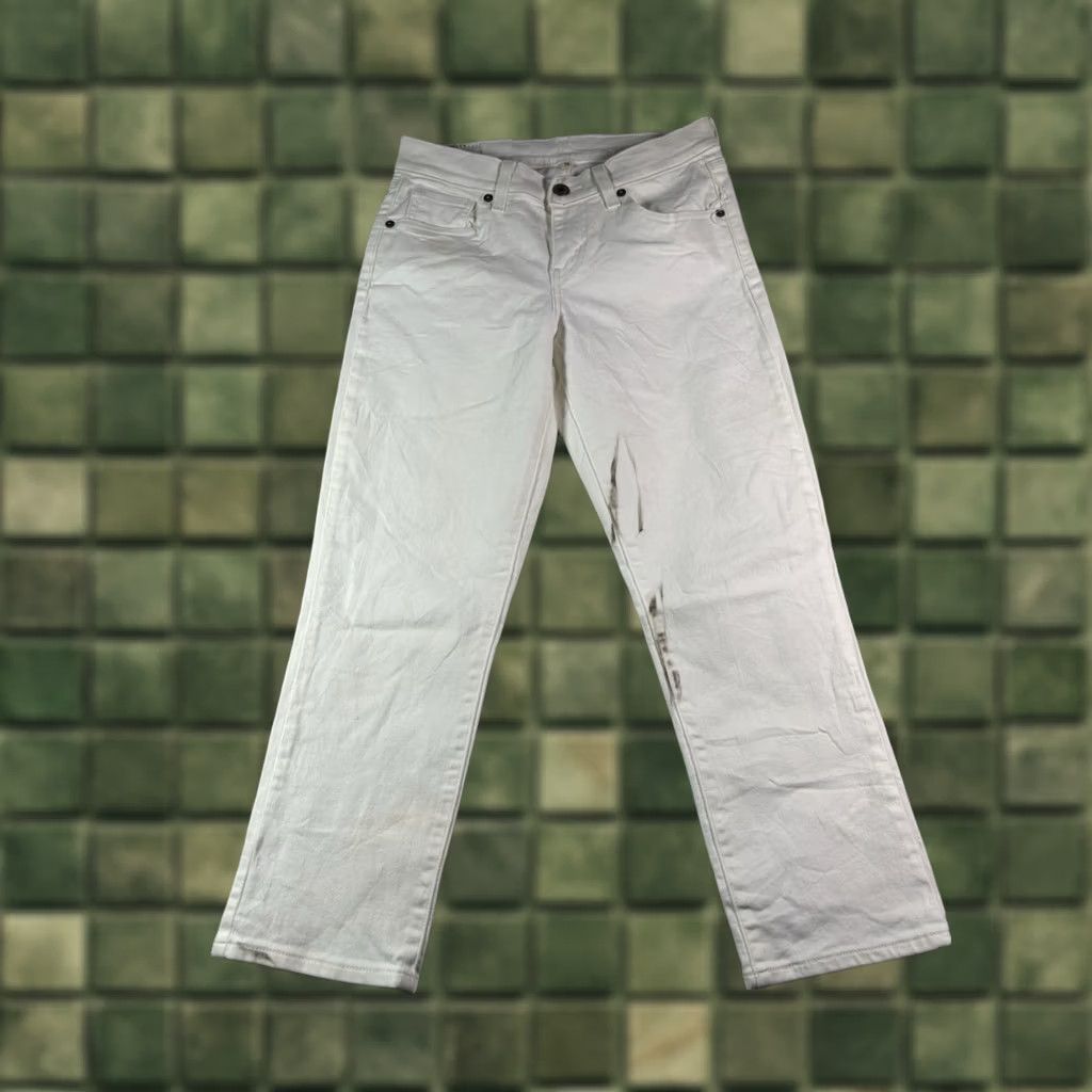 Levi's Levi's 501 Jeans Women's Mid Rise Distressed White Denim 24 Regular Tapered Size 42" / US 20 - 1 Thumbnail