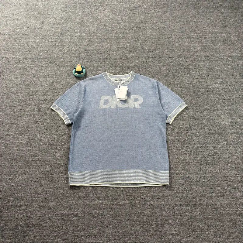 Dior Dior Men's Blue Cotton T-Shirt 0089 Size US XL / EU 56 / 4 - 1 Thumbnail