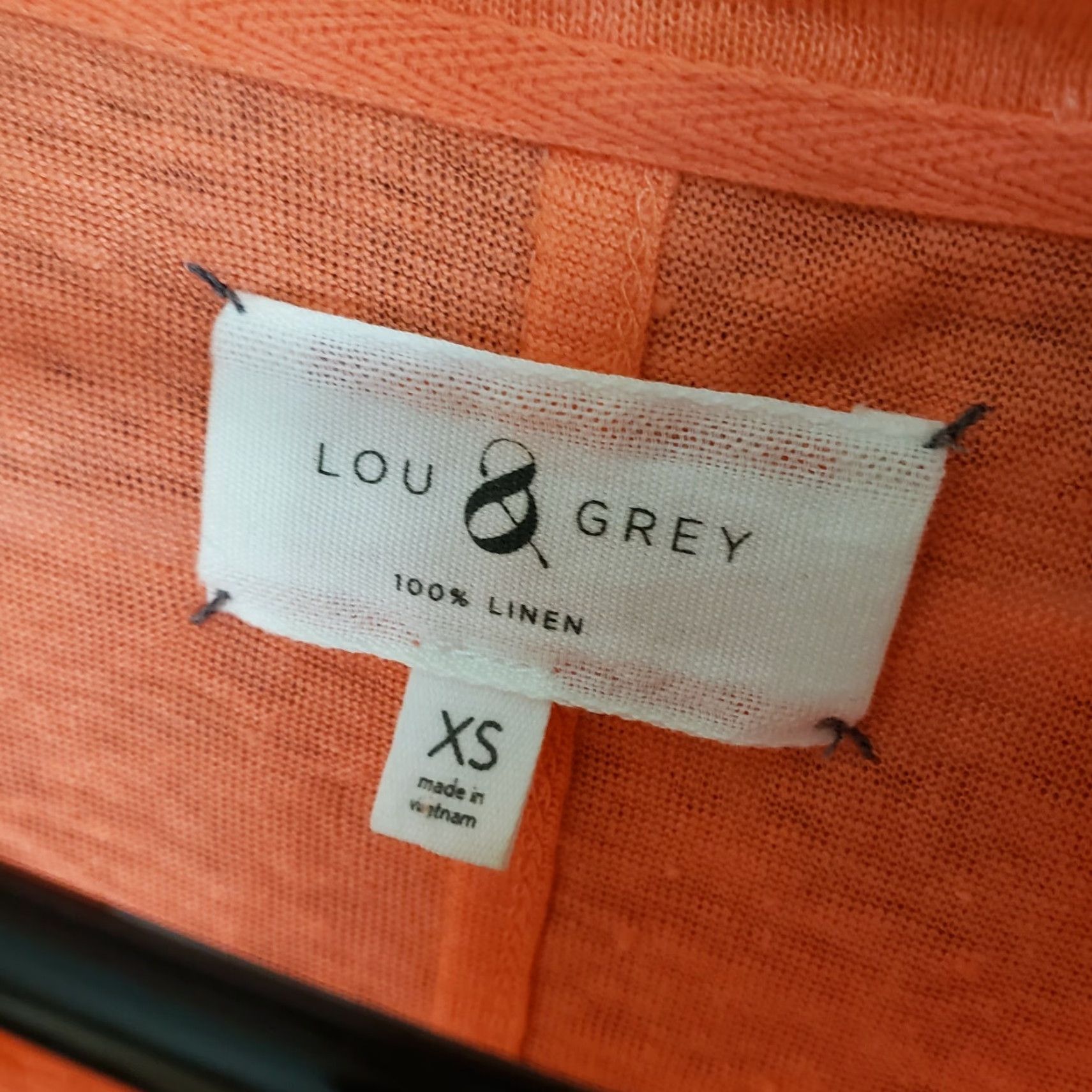 Lou & Grey Lou & Grey Womens Linen Tee XS Solid Orange Short Sleeve Scoop Neck Shirt Size 26" / US 2 / IT 38 - 5 Thumbnail