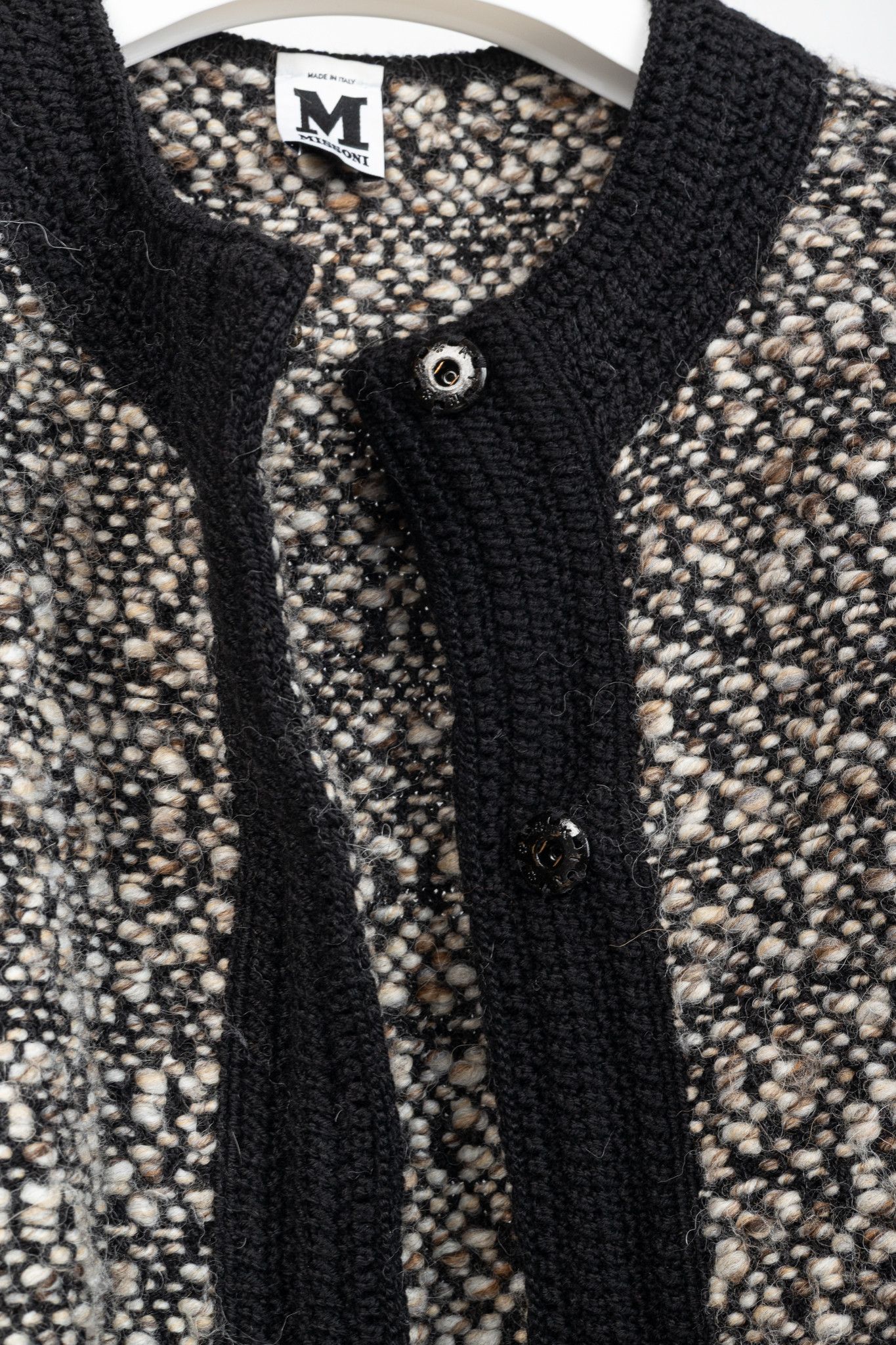 Missoni M Missoni Brown Marled-Wool Trimmed Snap-Front Cardigan Size XS / US 0-2 / IT 36-38 - 7 Thumbnail