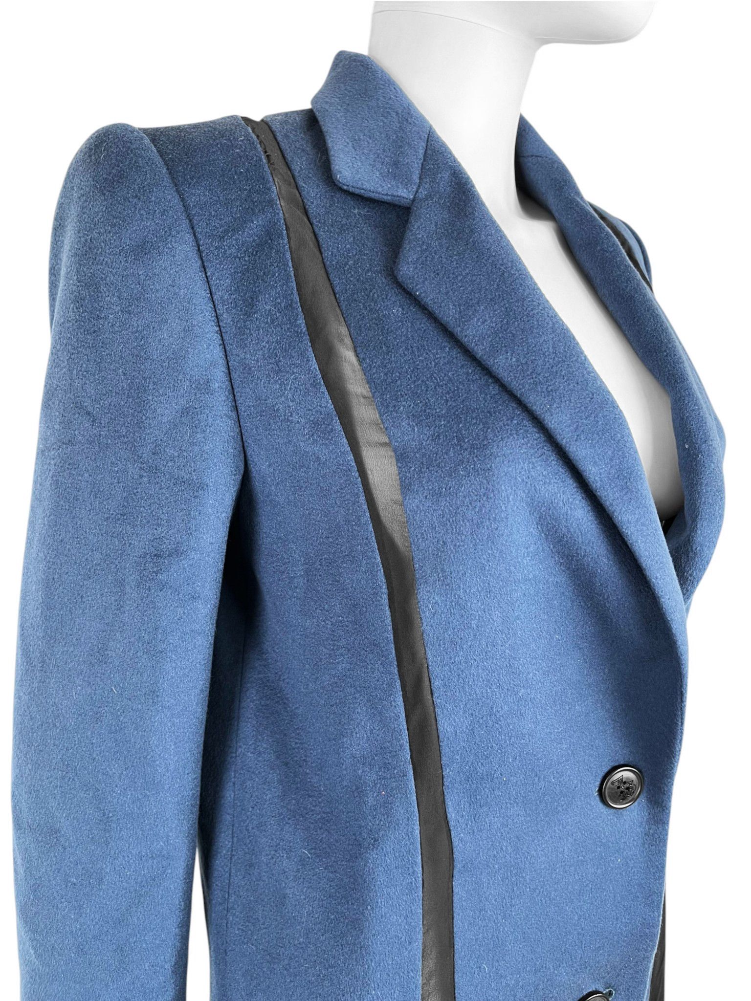John Galliano John Galliano Paris Mid 1990's Blue Wool & Organza Coat Size S / US 4 / IT 40 - 6 Thumbnail