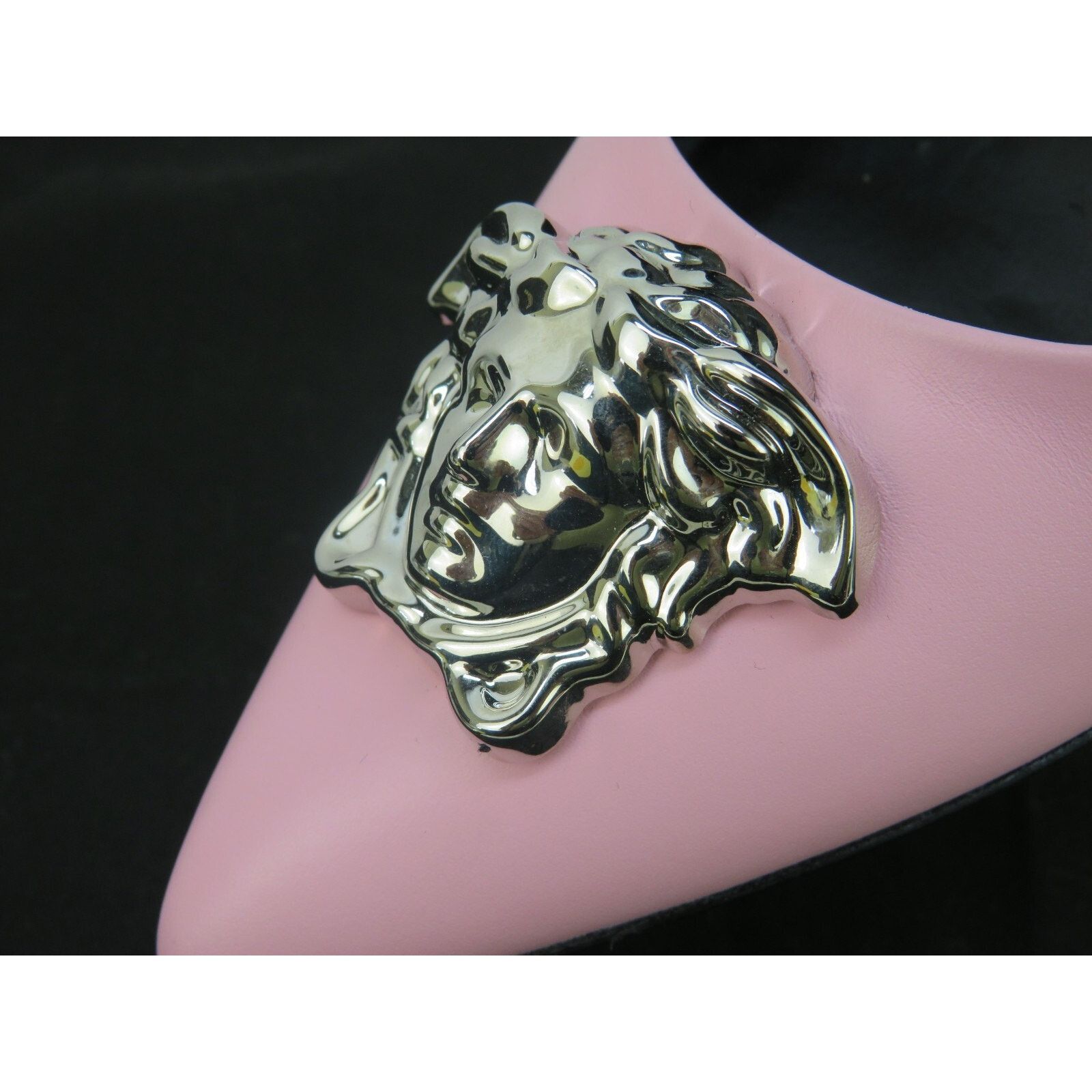 Versace VERSACE ROSE PINK LEATHER SILVER MEDUSA HEAD LOGO PUMPS 39 Size US 9 / IT 39 - 2 Thumbnail
