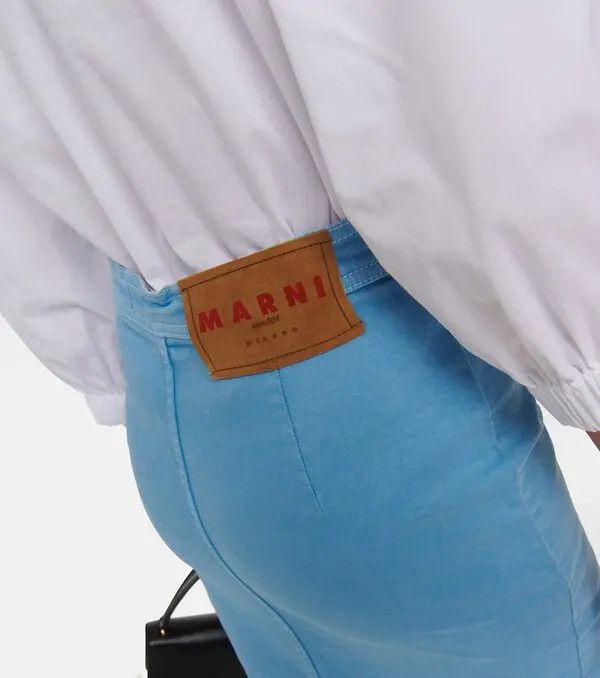 Marni o1y1125 Denim Midi Skirt in Light Blue Size 28" / US 6 / IT 42 - 6 Thumbnail