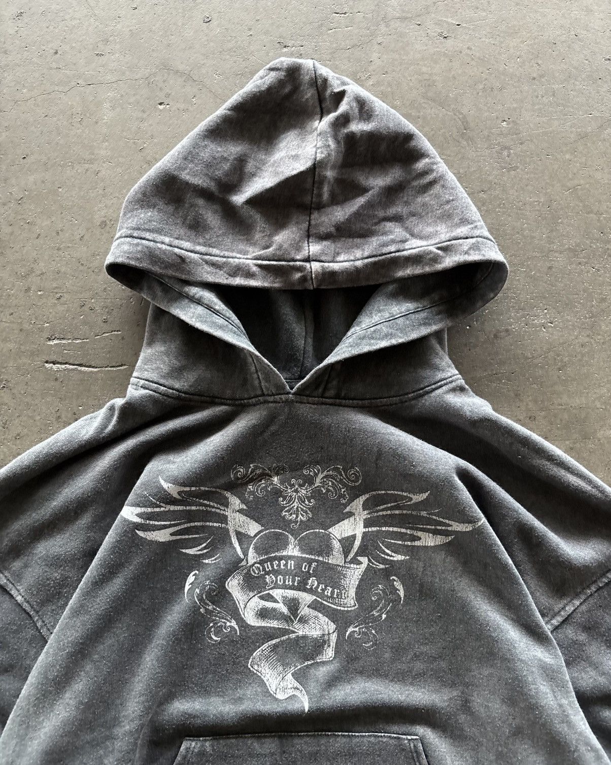 Vintage Stone Washed Poem Grey Hoodie Size US M / EU 48-50 / 2 - 2 Thumbnail