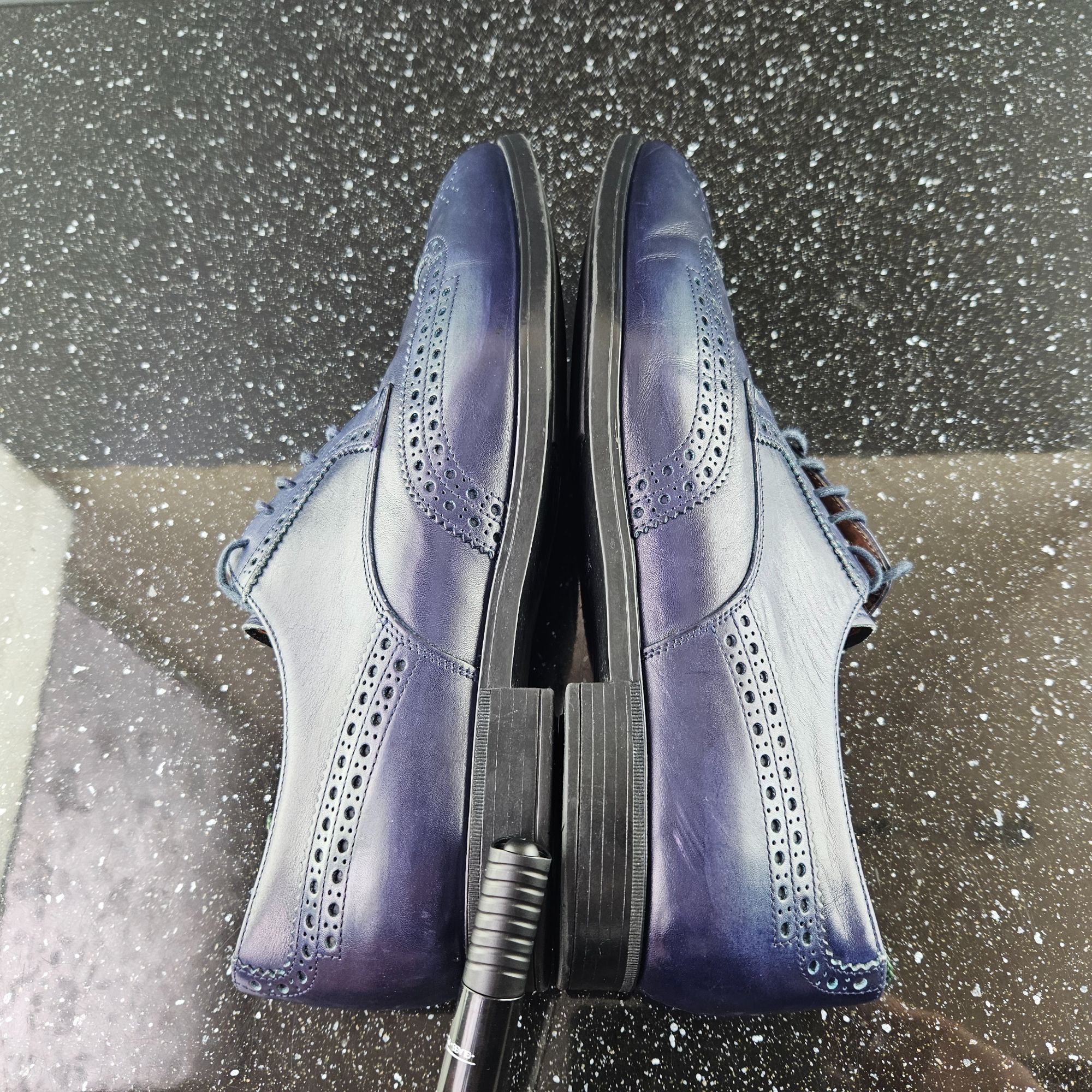 Prada Prada Blue Patina Leather Brogues Dress Shoes (Y0721) Size US 8.5 / EU 41-42 - 10 Thumbnail