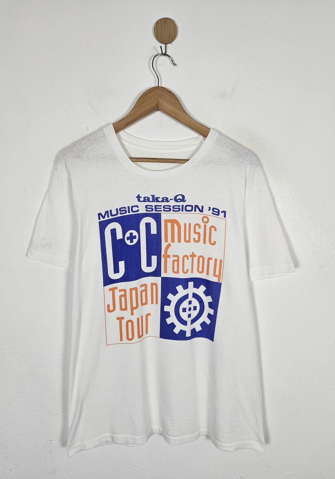 Band Tees Vintage 1991 C+C Factory Music Japan Tour Taka-Q Hip Hop Tee Size US M / EU 48-50 / 2 - 1 Thumbnail